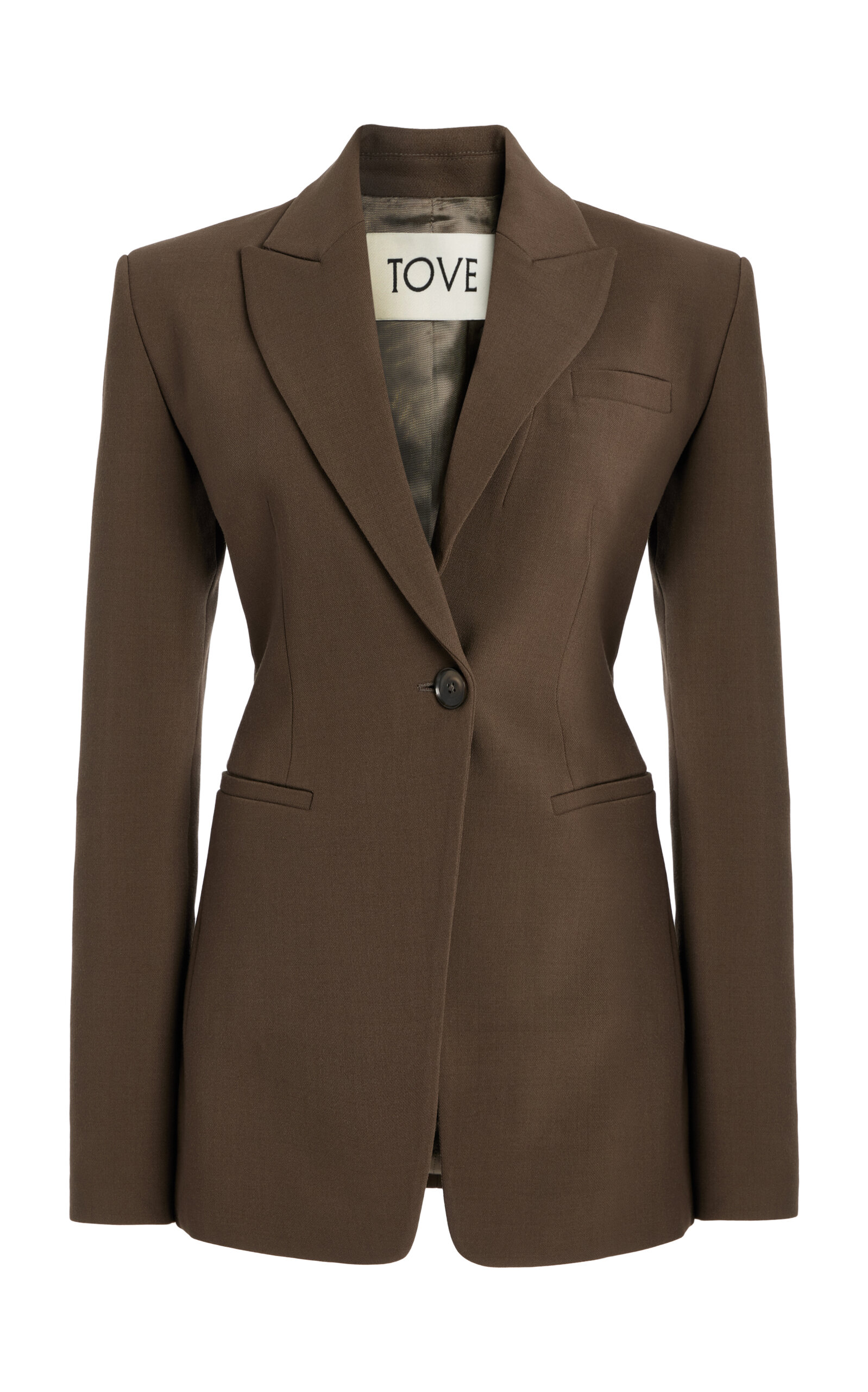 Tove Elda Single-breasted Blazer In Green