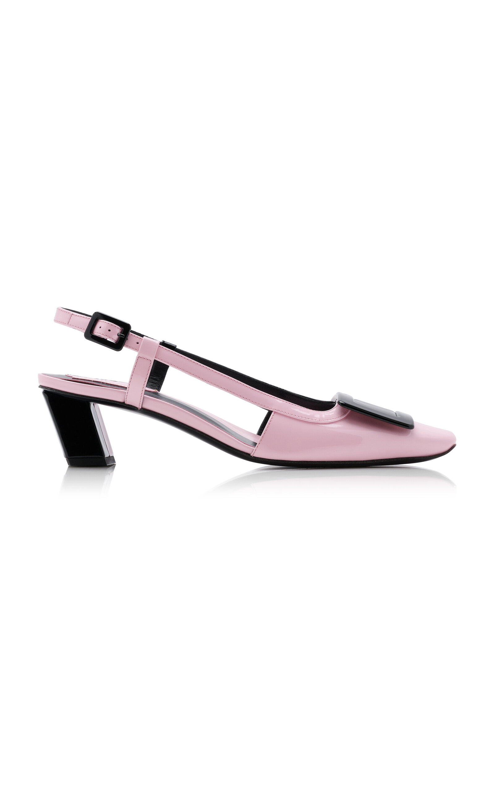 Roger Vivier Bv Optical Patent Leather Slingback Pumps In Pink