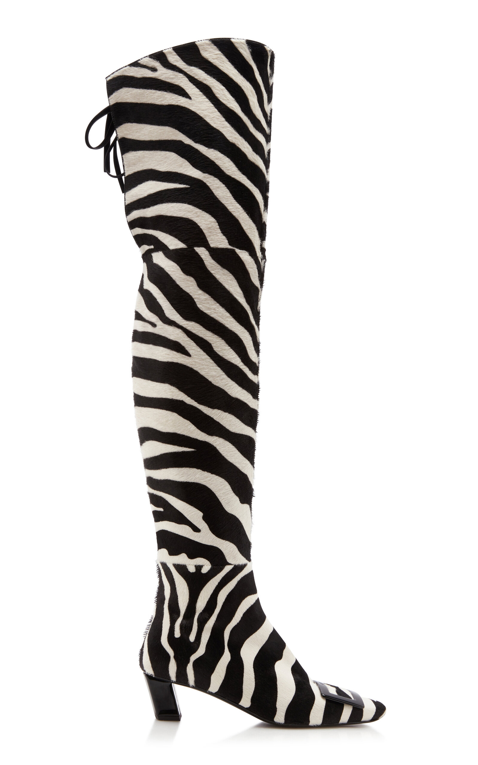 Roger Vivier Belle Vivier Over-the-knee Pony Hair Boots In Animal