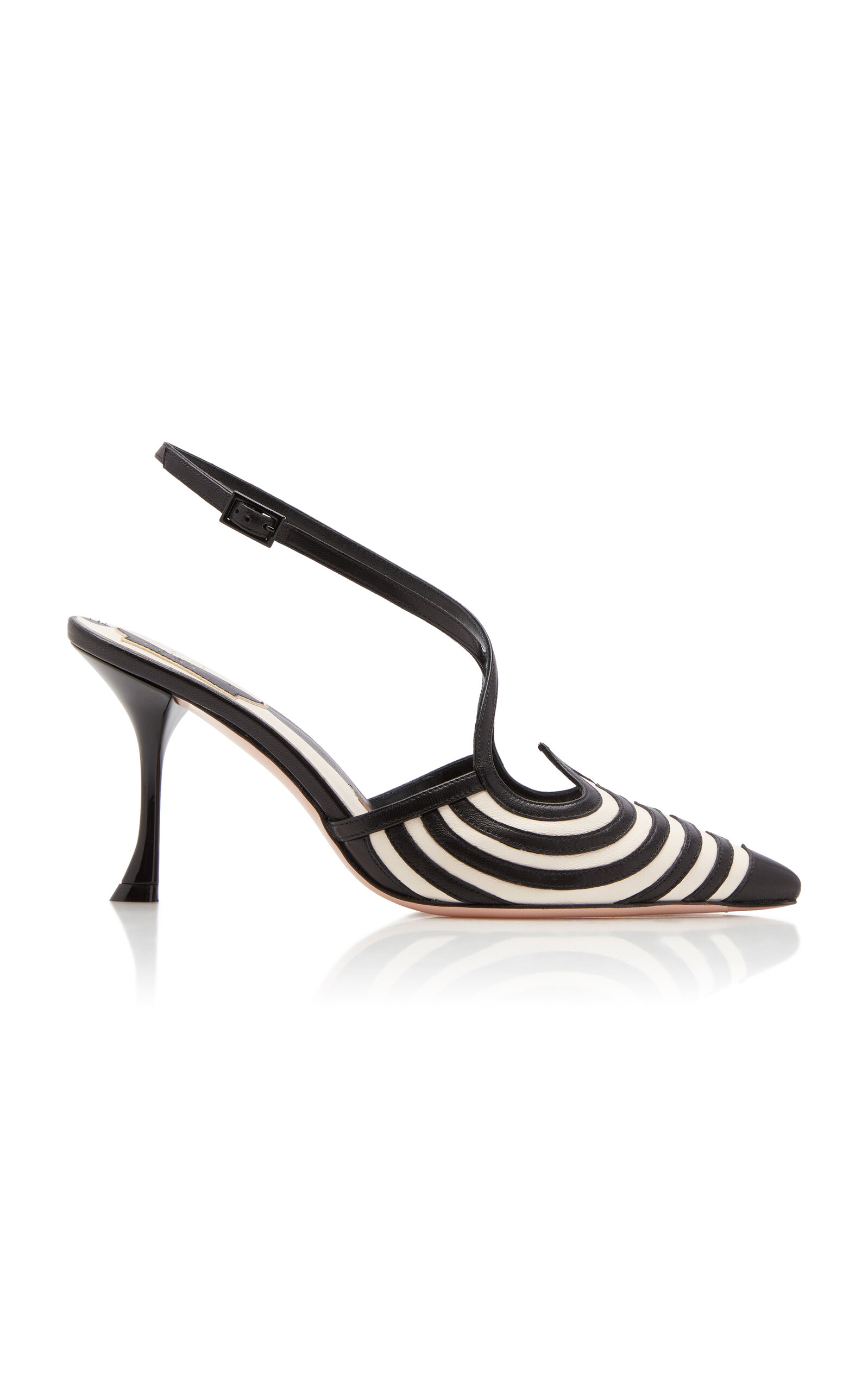 Roger Vivier I Love Vivier Optical Slingback Leather Pumps In Stripe