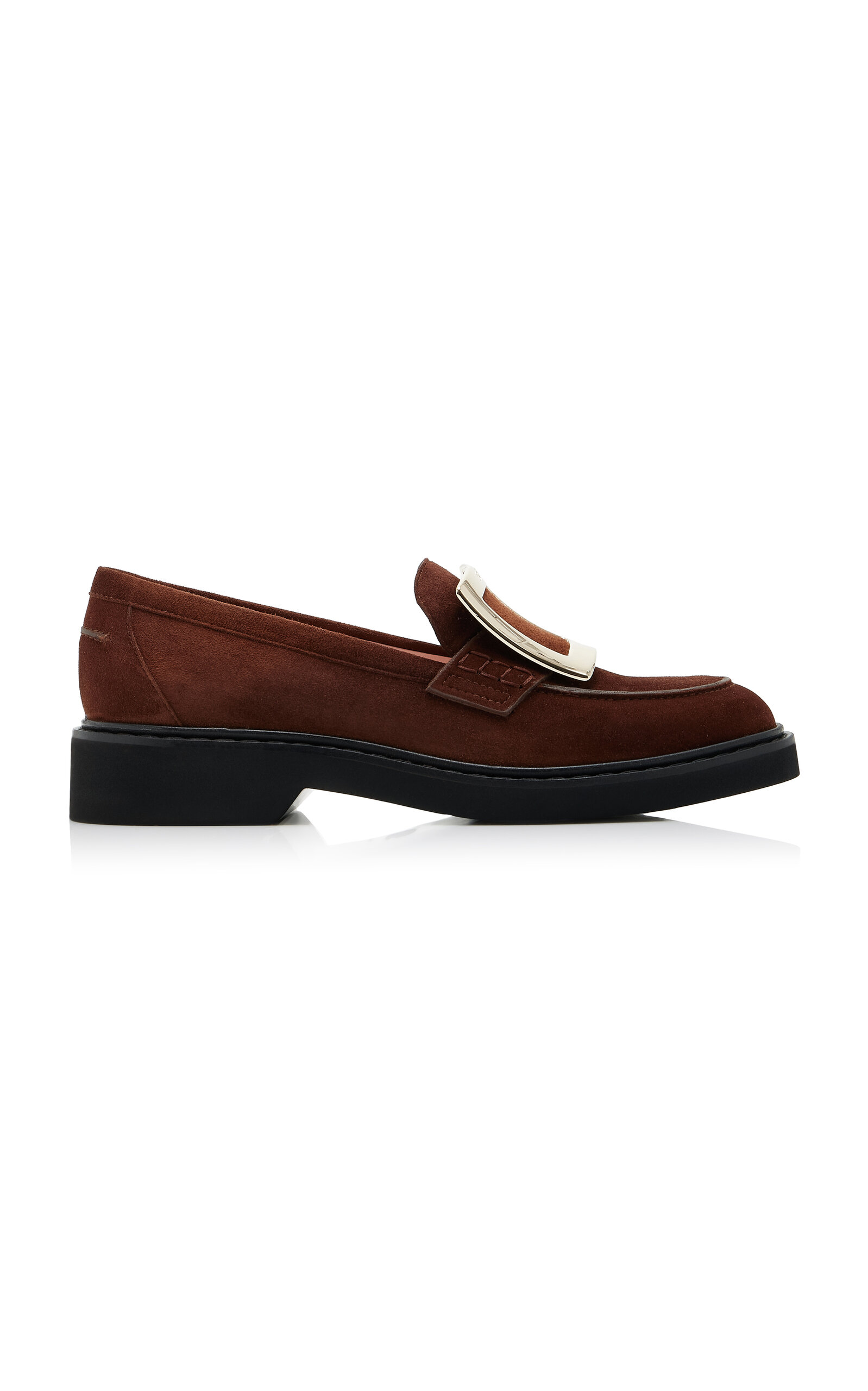 Viv Rangers Buckle-Embellished Suede Loafers