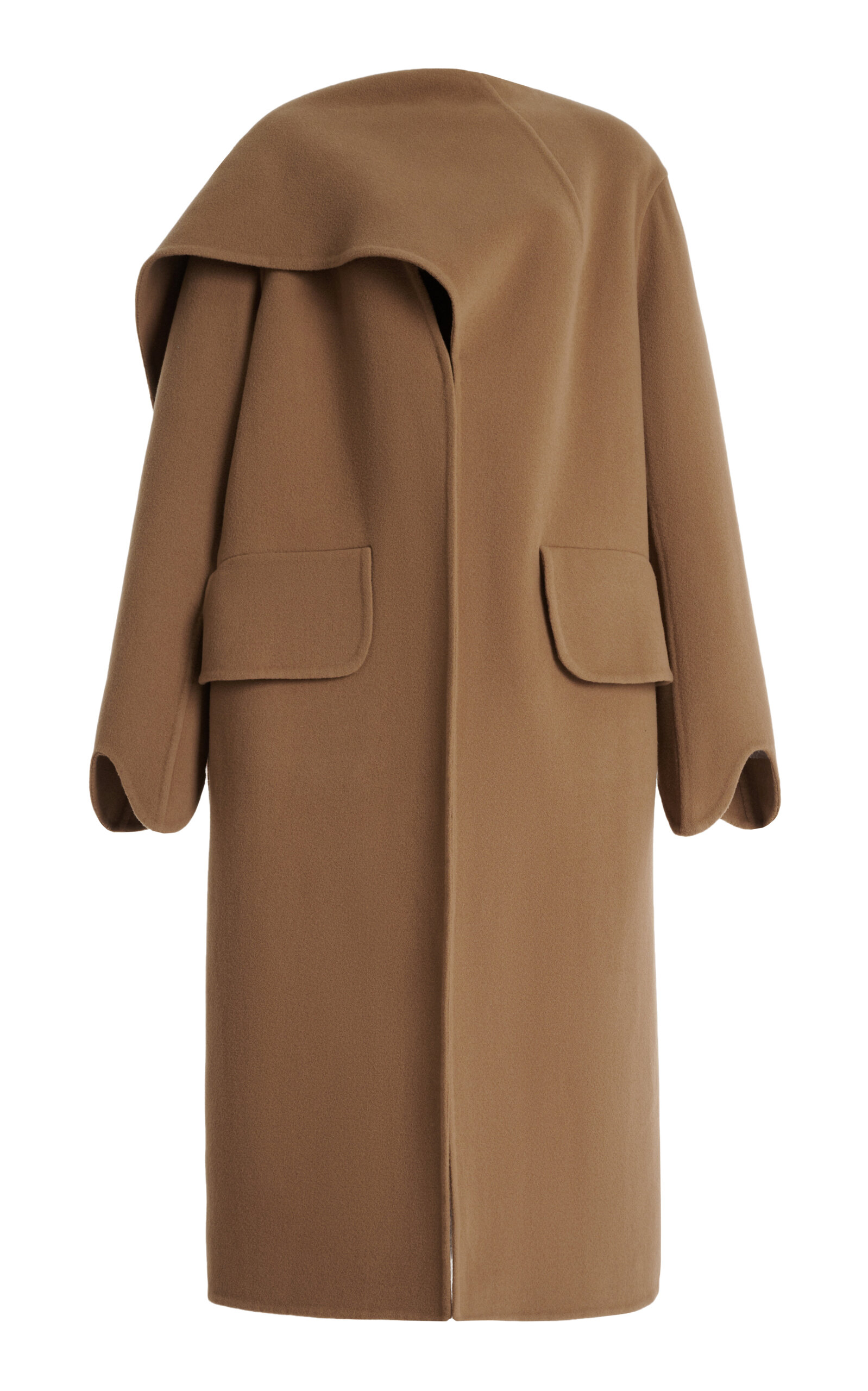 Niccolò Pasqualetti Gesto Overlay Double-face Wool Coat In Neutral