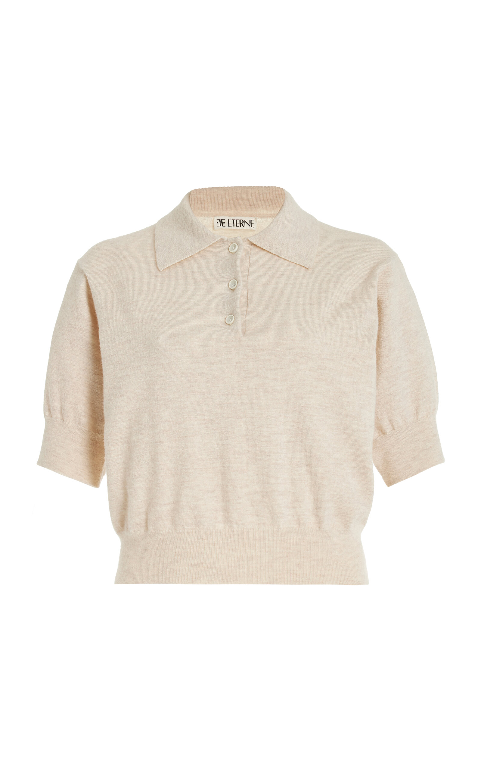 Shop Éterne Journey Cashmere Polo Sweater In Ivory