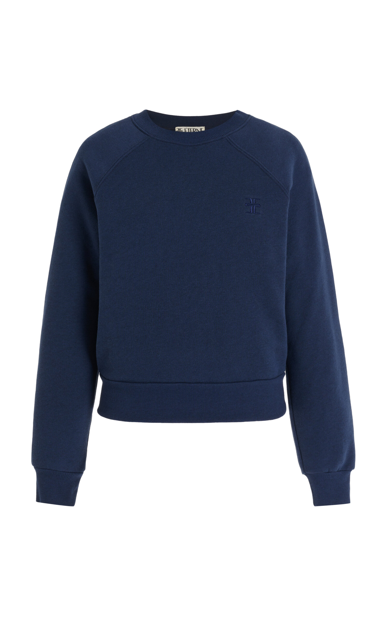 Shop Éterne Shrunken Cotton-modal Terry Sweatshirt In Blue