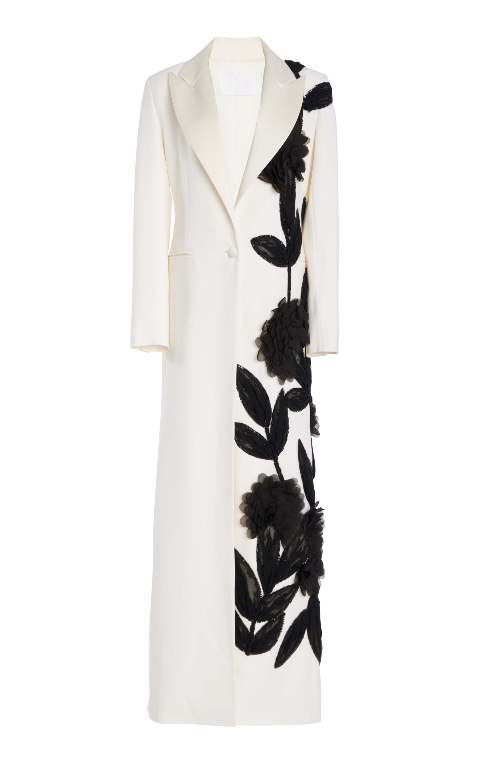 Marthanna Floral-Appliquéd Wool Coat