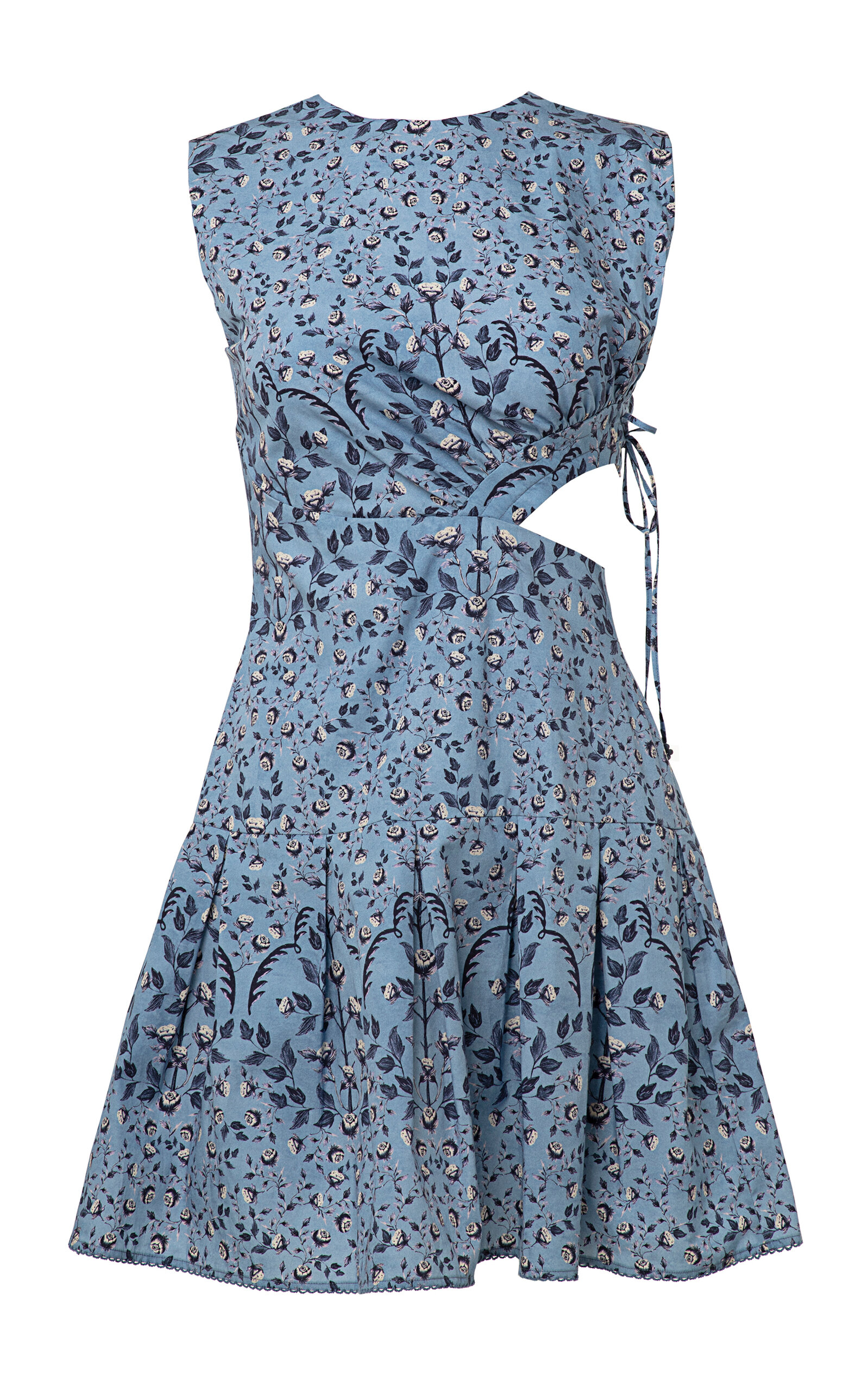 Agua By Agua Bendita Otoño Sueño Cutout Cotton Mini Dress In Blue