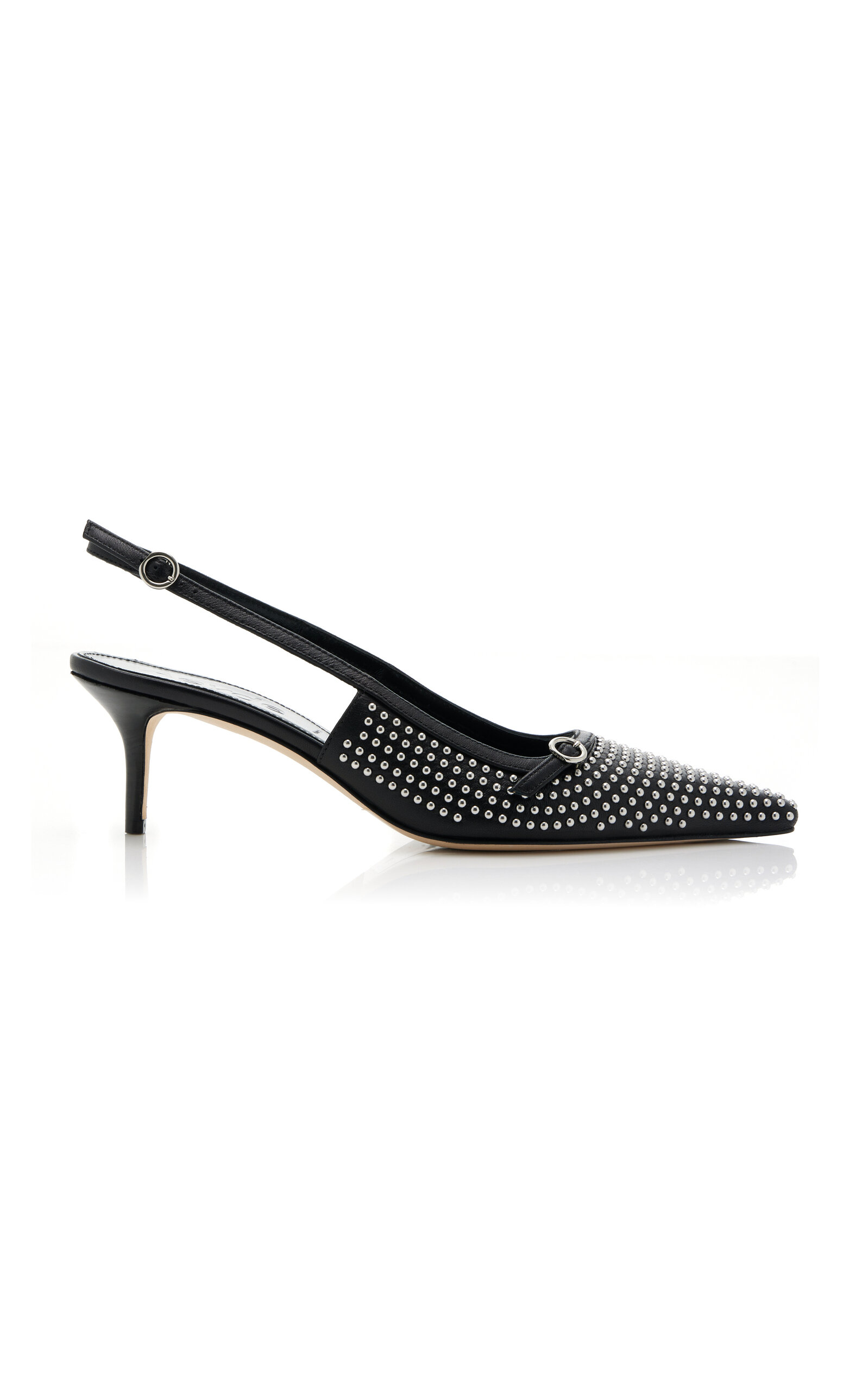 Saba Studded Leather Slingback Pumps