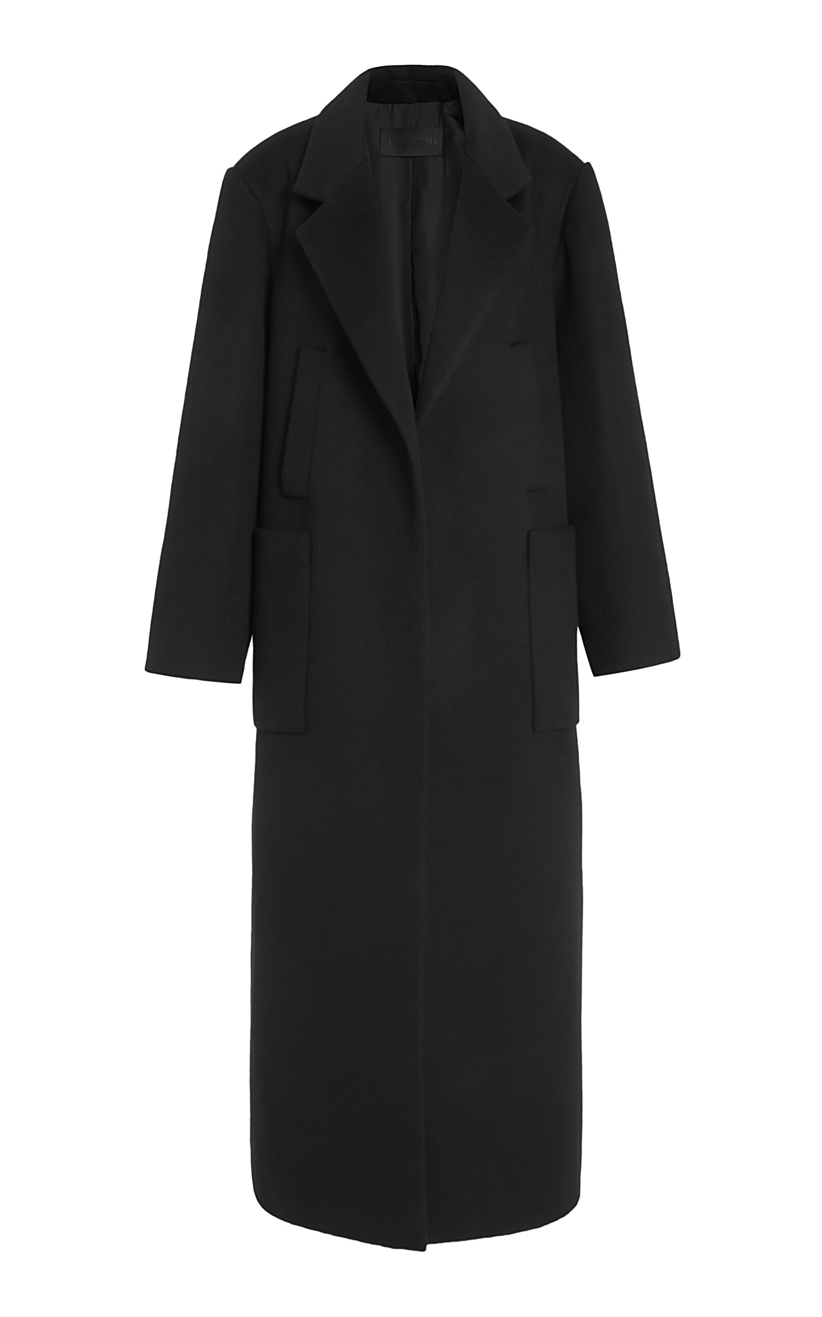 Valentino Oversized Cashmere Coat In Black