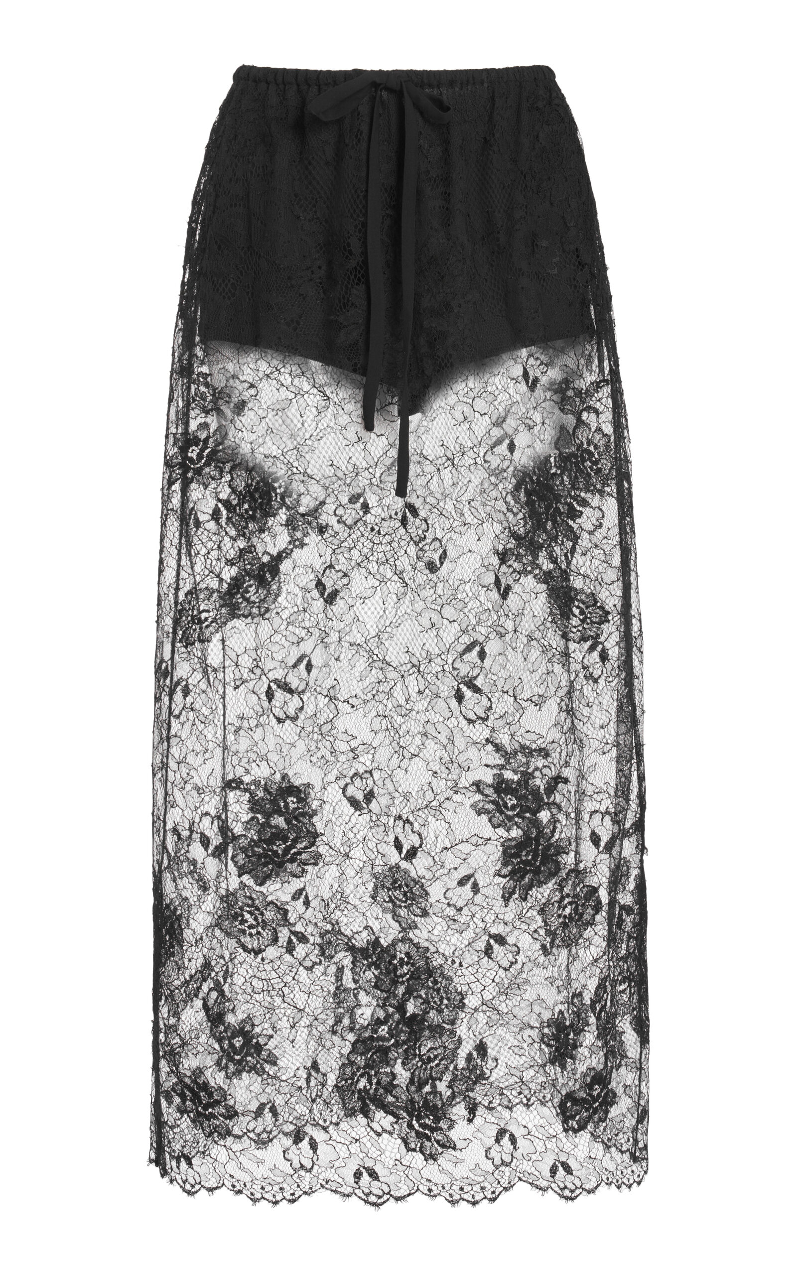 Valentino Lace Midi Skirt Pants In Black