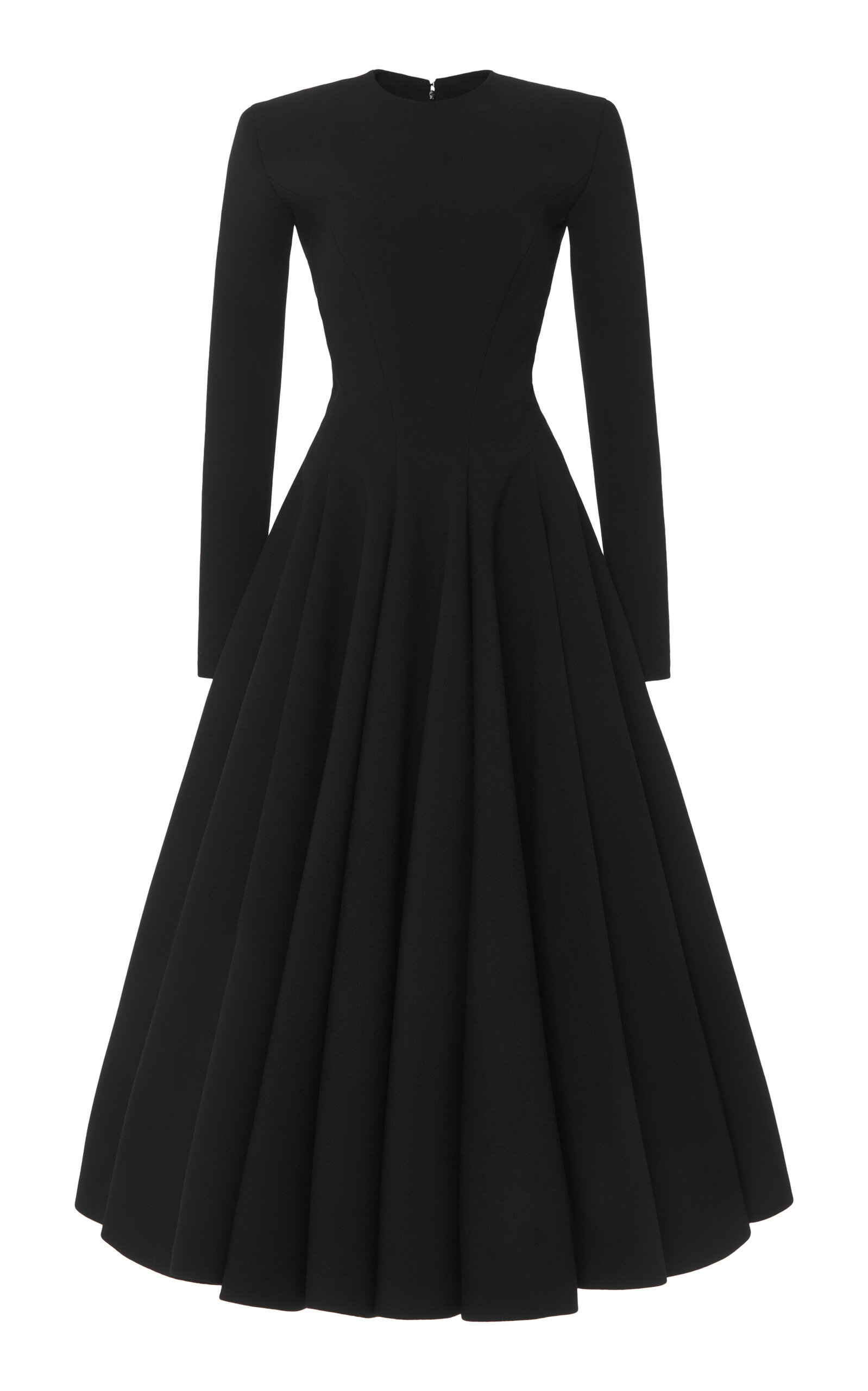 Valentino Crepe Midi Dress In Black