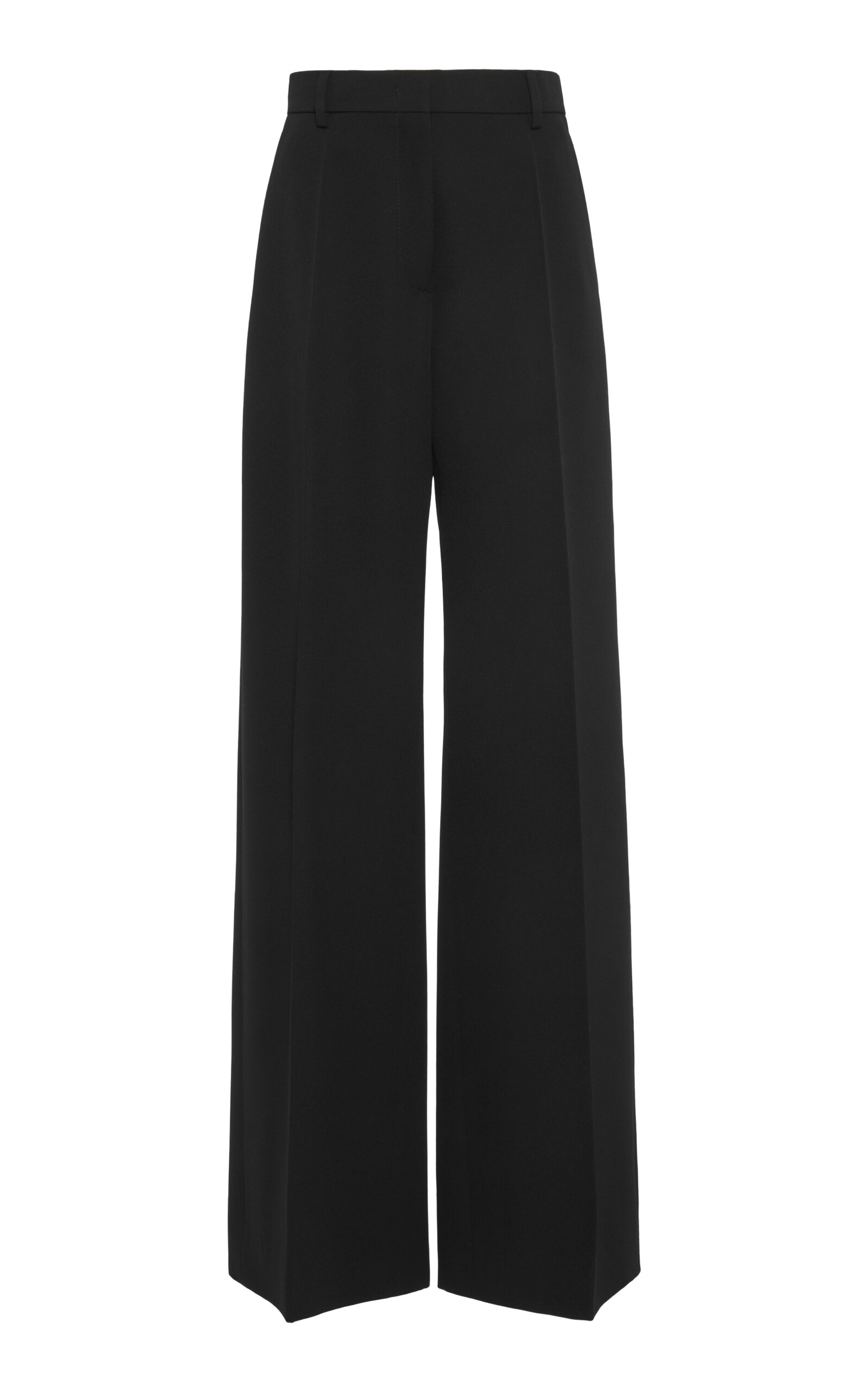 Valentino Wide-leg Virgin-wool Pants In Black