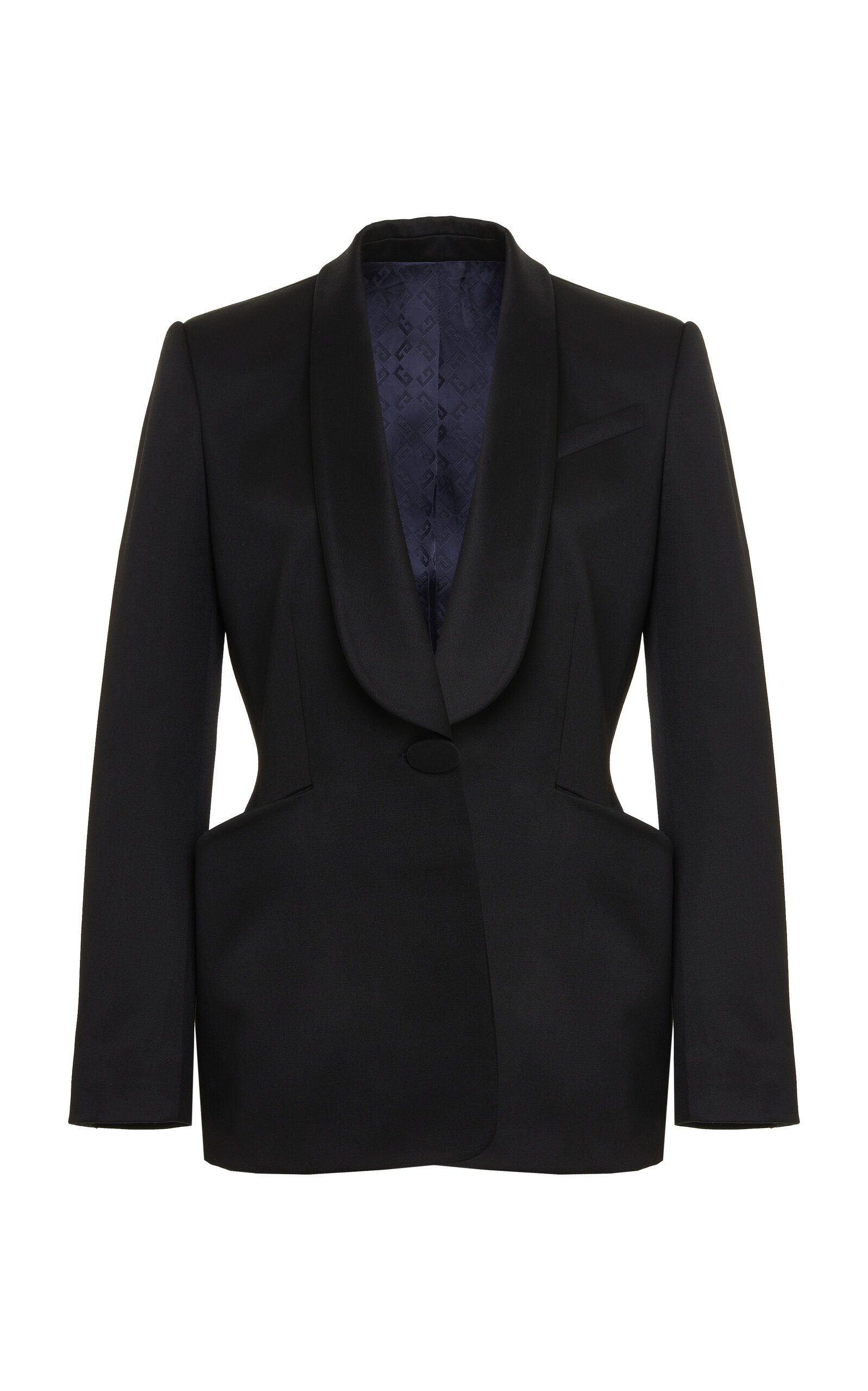 Shop Givenchy Wool Smoking Jacket In Black