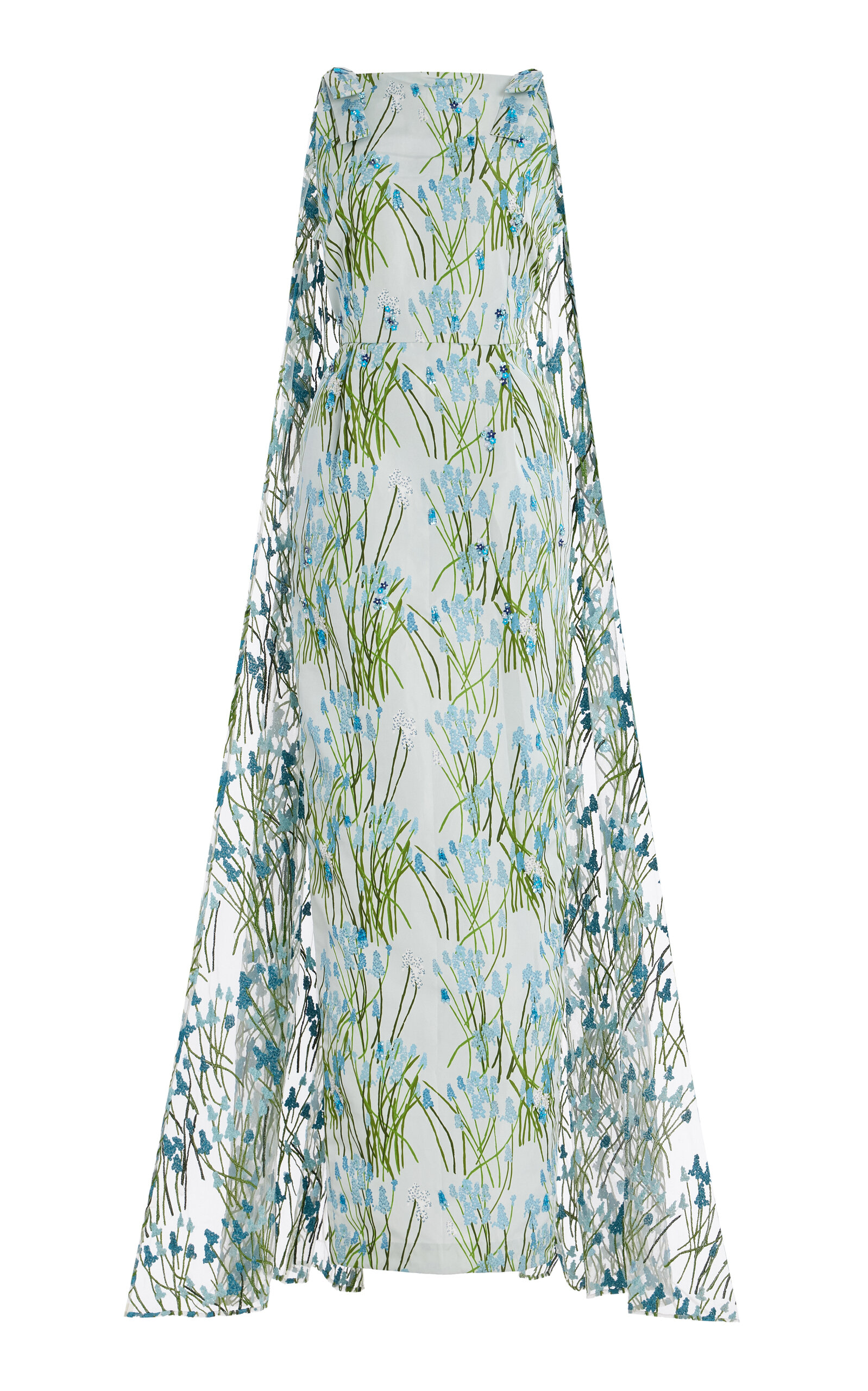 Charlene Embroidered Crepe Maxi Dress