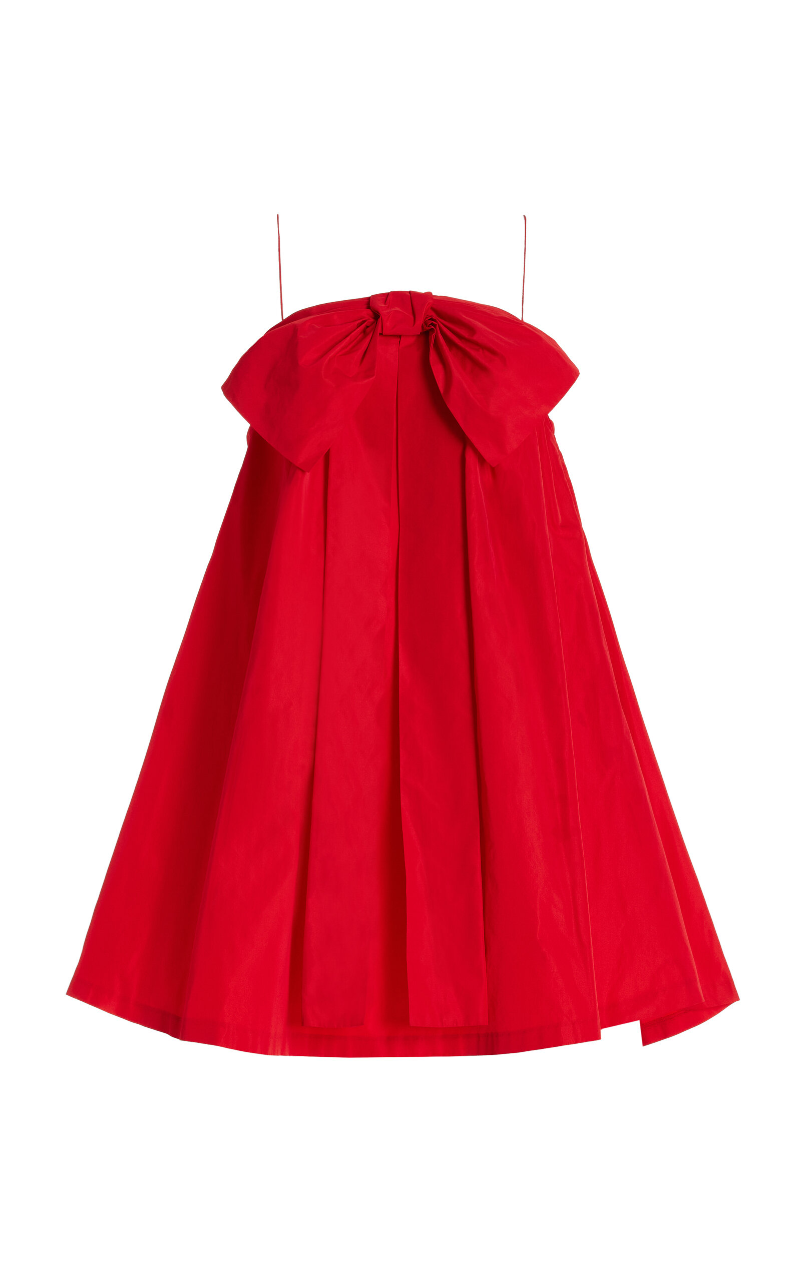 Shop Bernadette Estee Bow-detailed Taffeta Mini Dress In Red