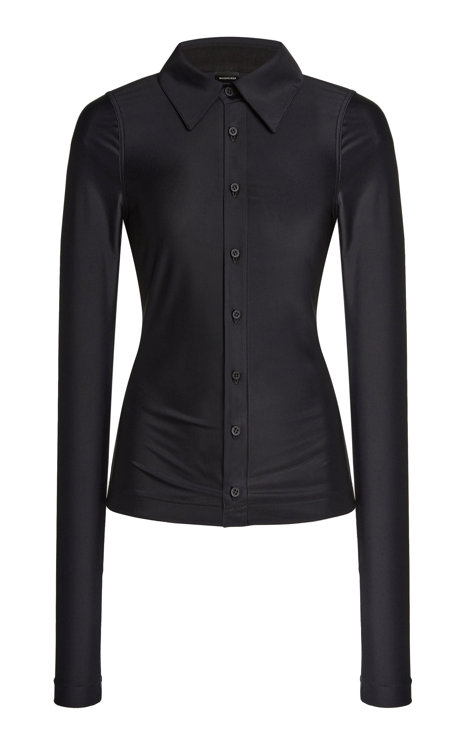 Shop Balenciaga Stretch-knit Shirt In Black