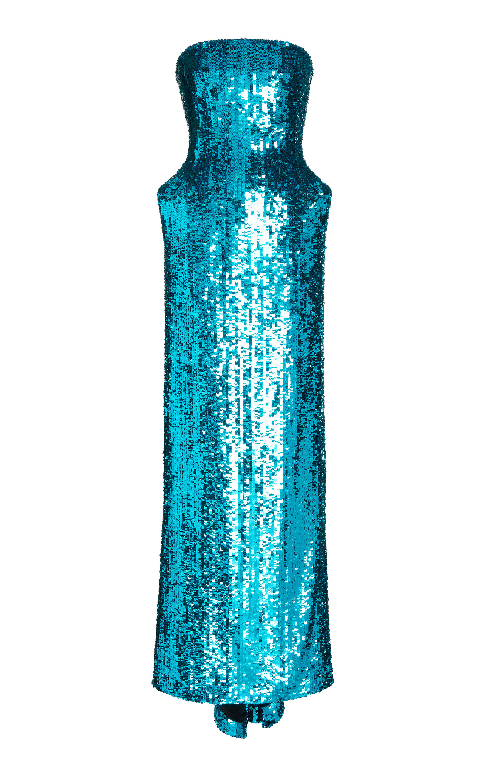 Shop Balenciaga Hourglass Sequined Gown In Blue