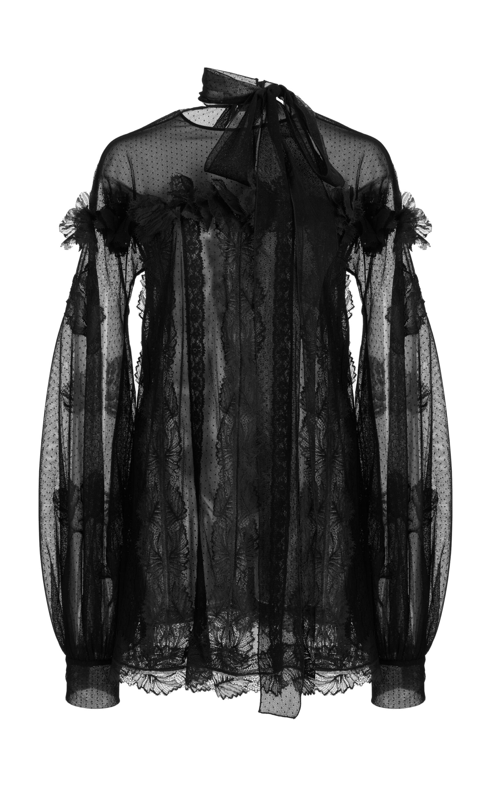 Zuhair Murad Sheer Appliquéd Plumetis Mini Dress In Black