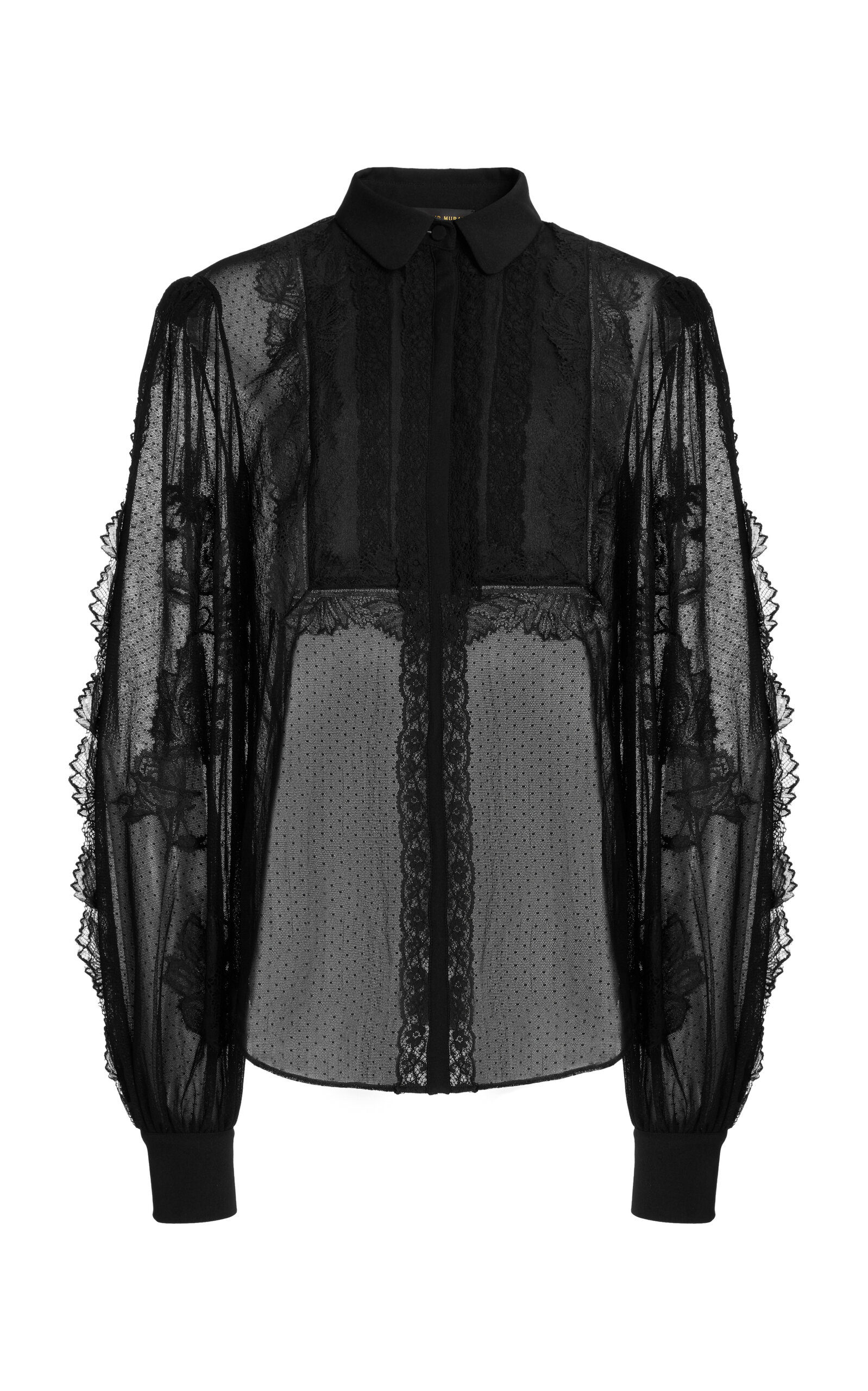 Zuhair Murad Floral Appliquéd Plumetis Top In Black