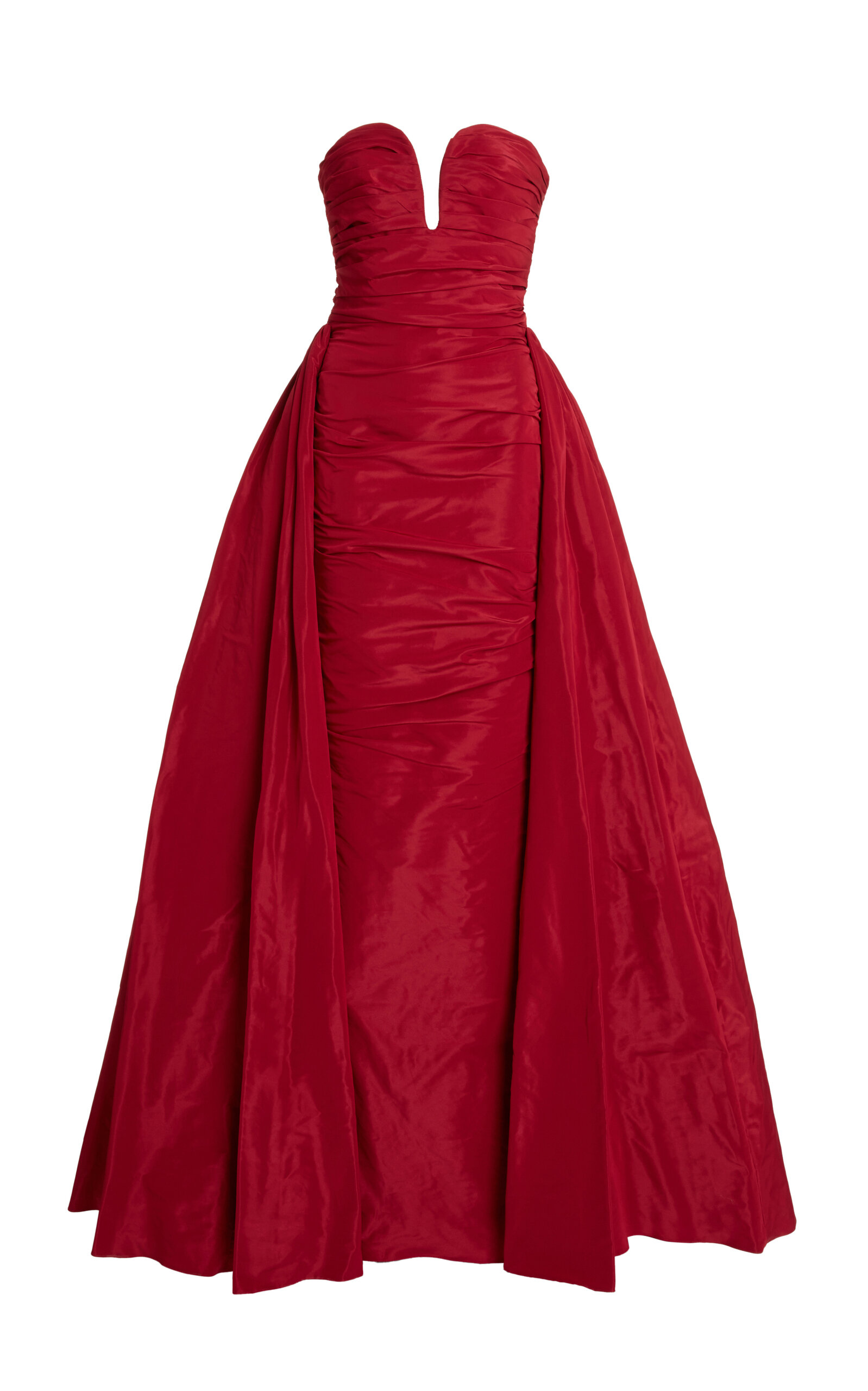 Zuhair Murad Train-detailed Faille Strapless Gown In Red