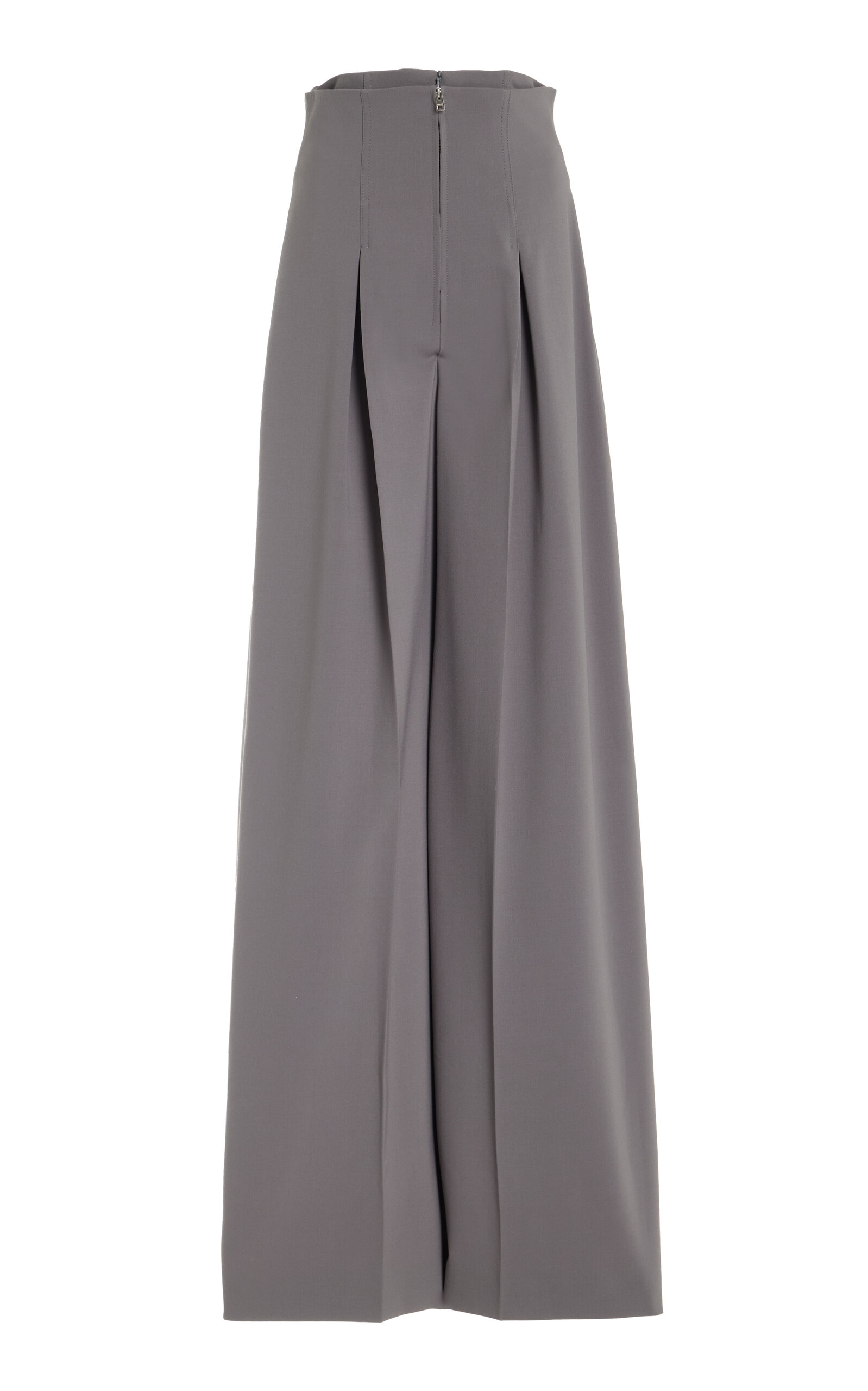 Shop Del Core Corset-waist Wool-blend Wide-leg Pants In Grey