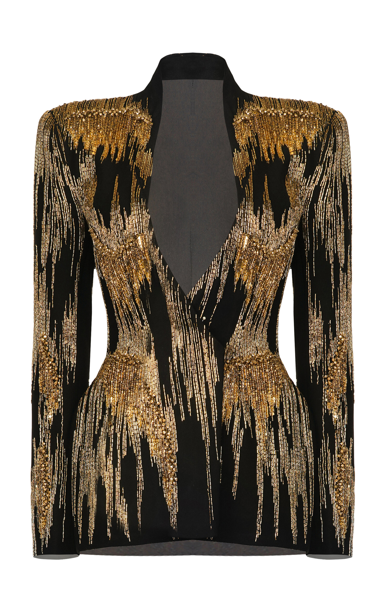 Gaurav Gupta The Contour Embroidered Crepe Evening Jacket In Black