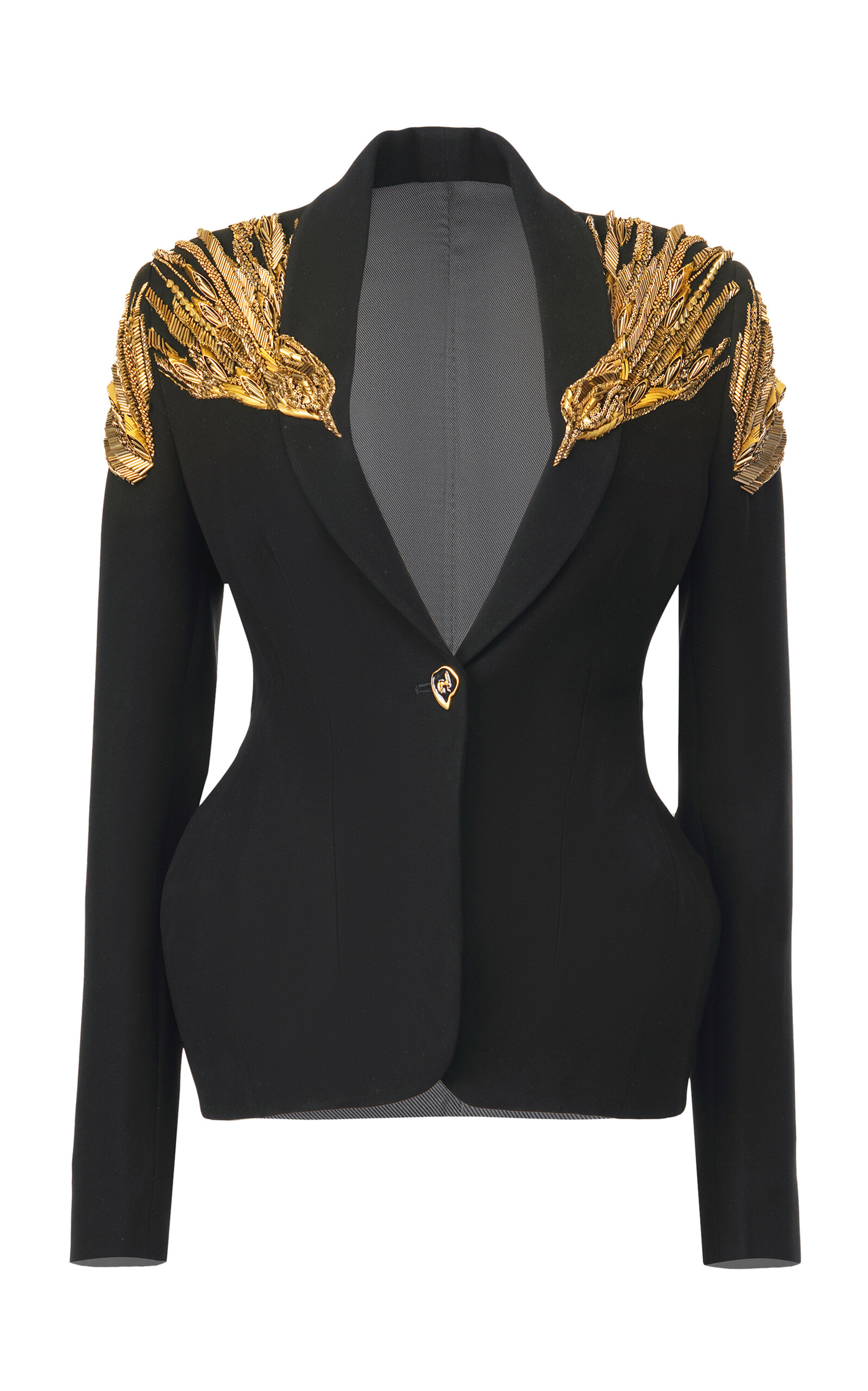 Gaurav Gupta The Flight Embroidered Crepe Jacket In Black