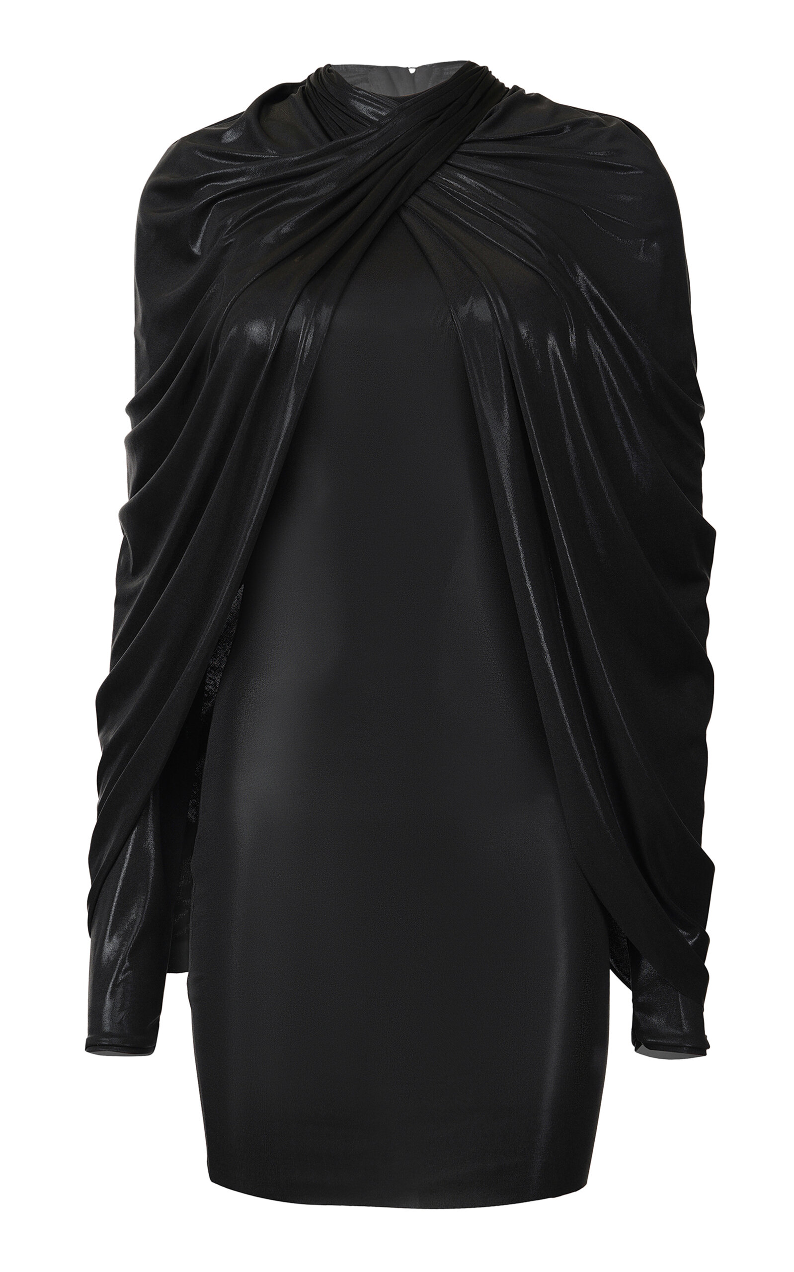 Gaurav Gupta Draped Jersey Wrap Top In Black