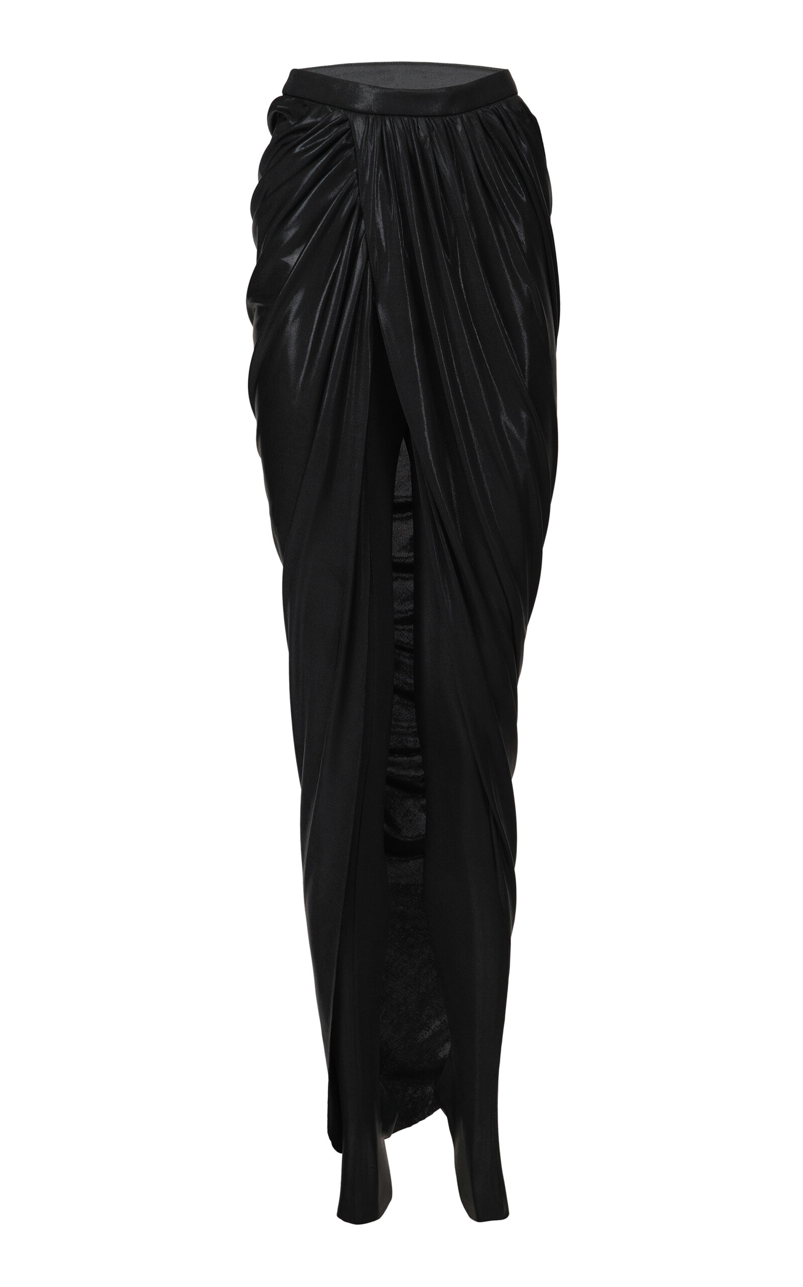 Gaurav Gupta Stocking Draped Jersey Wrap Maxi Skirt In Black