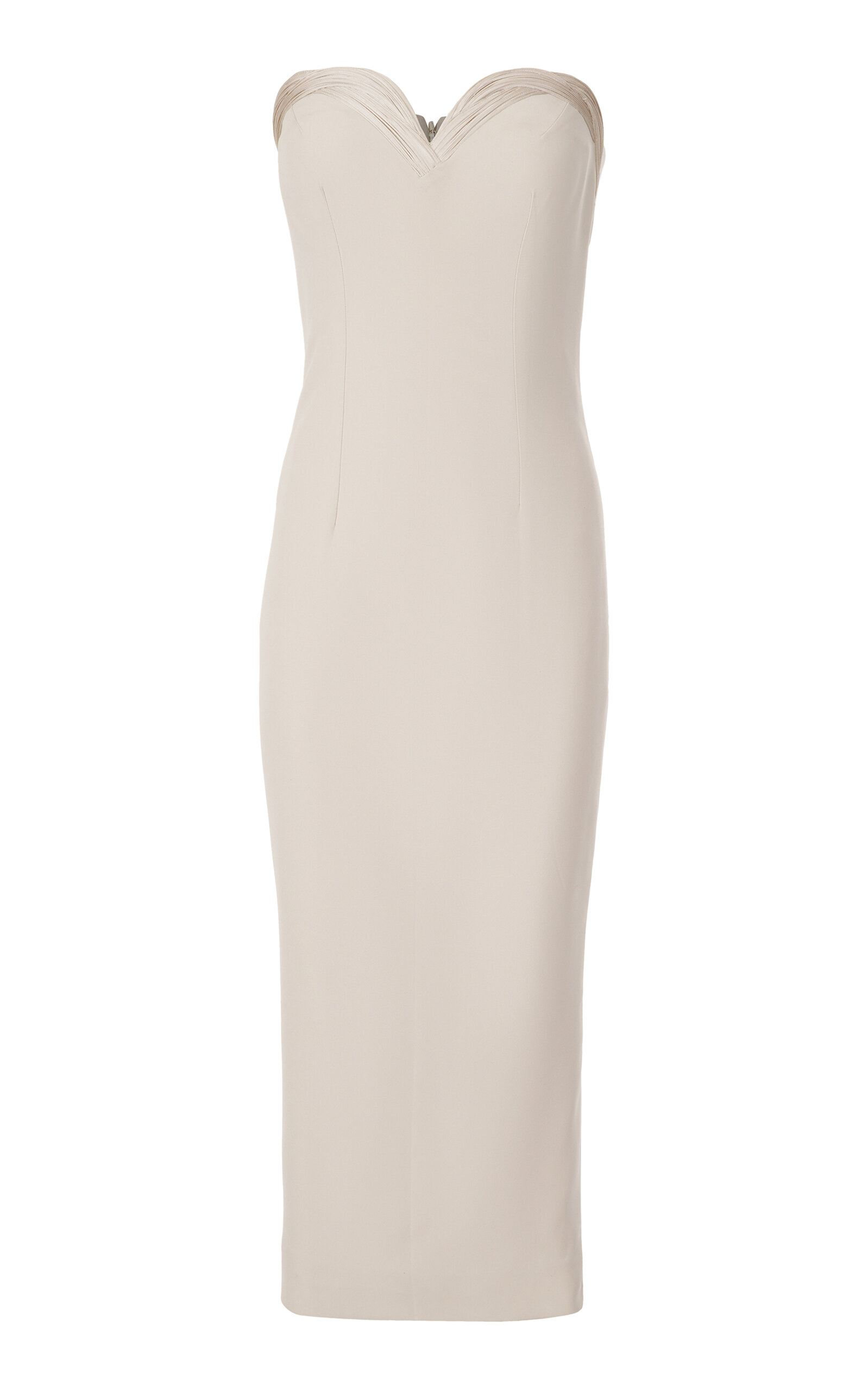 Gaurav Gupta The Column Crepe Dress In Ivory