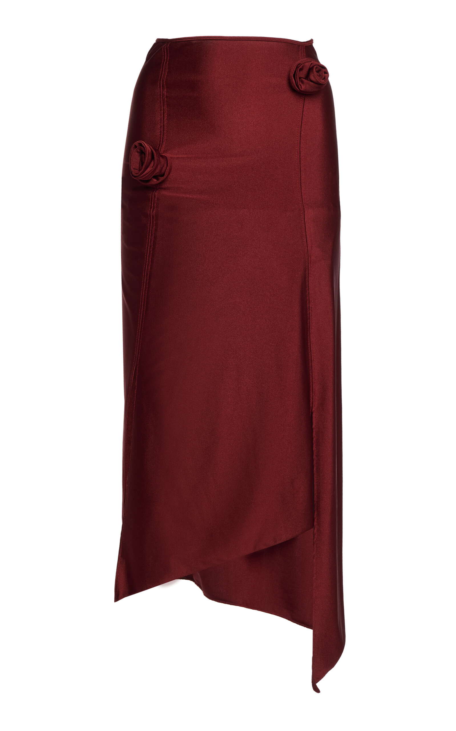 Coperni Rosette-detailed Midi Skirt In Red