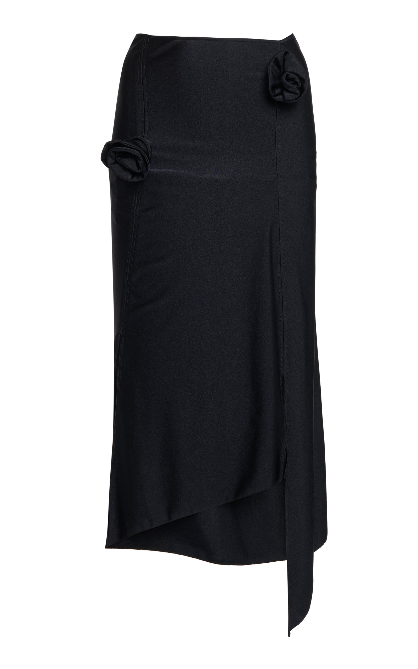 Coperni Rosette-detailed Midi Skirt In Black