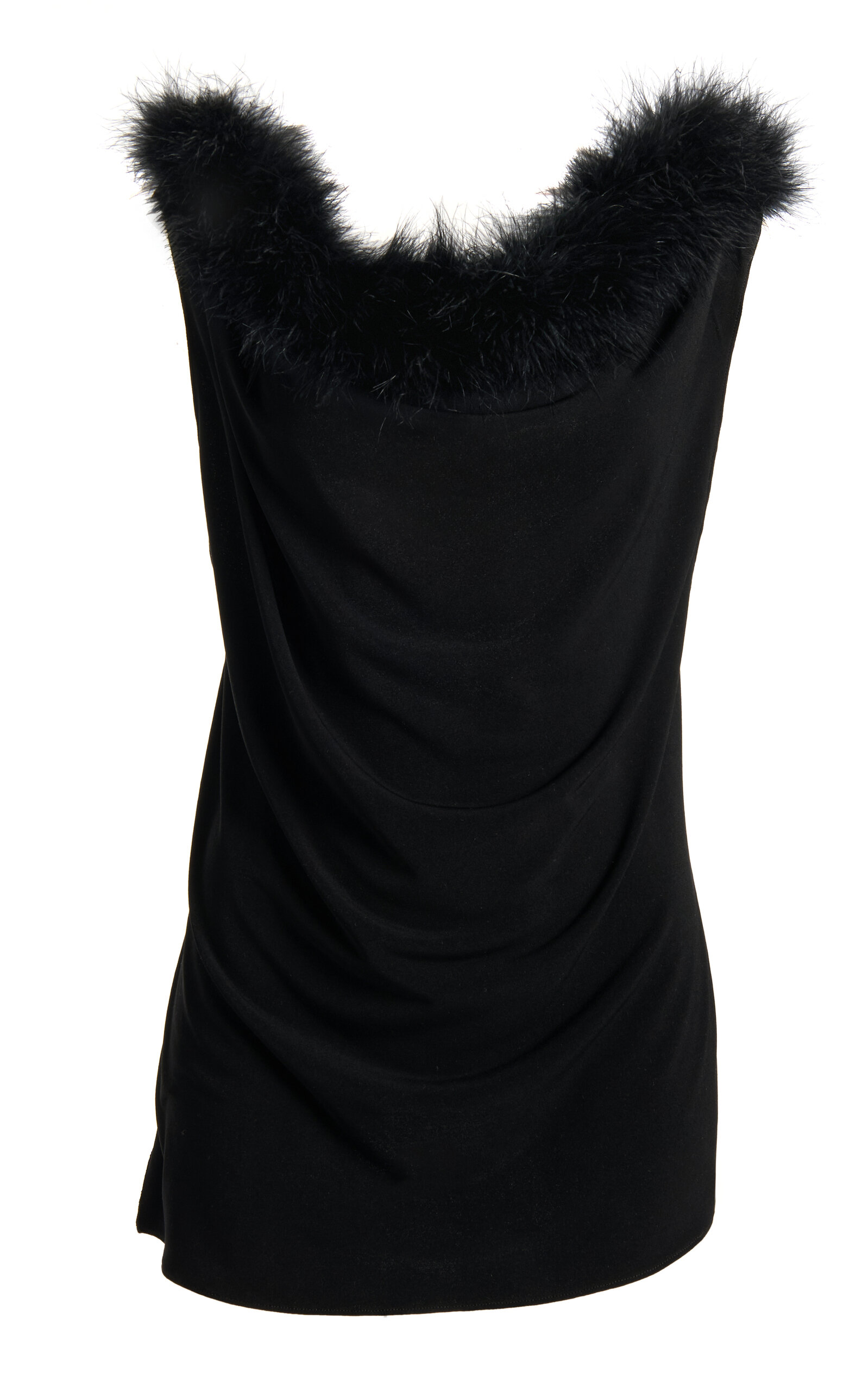 Coperni Boa-feather-trimmed Top In Black