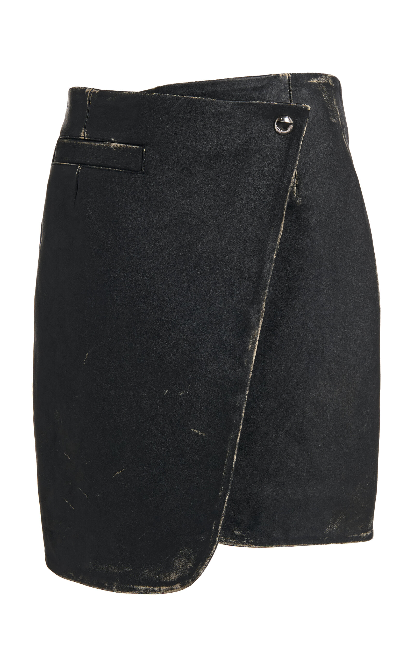 Coperni Wrap-front Mini Skirt In Black