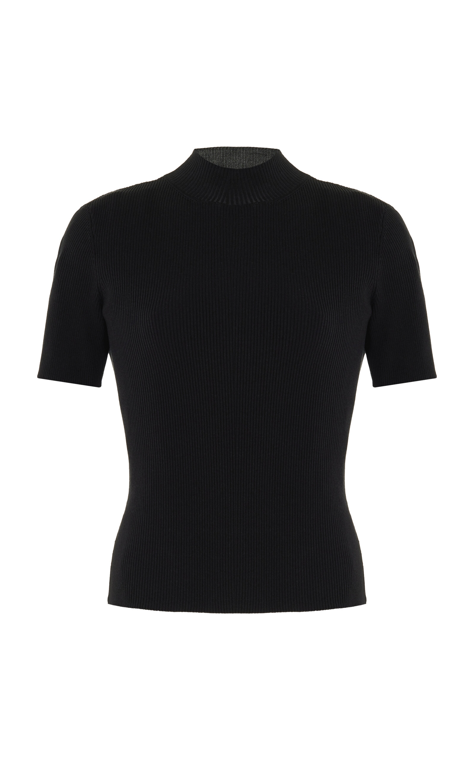 Shop Oscar De La Renta Knit Silk-blend Top In Black