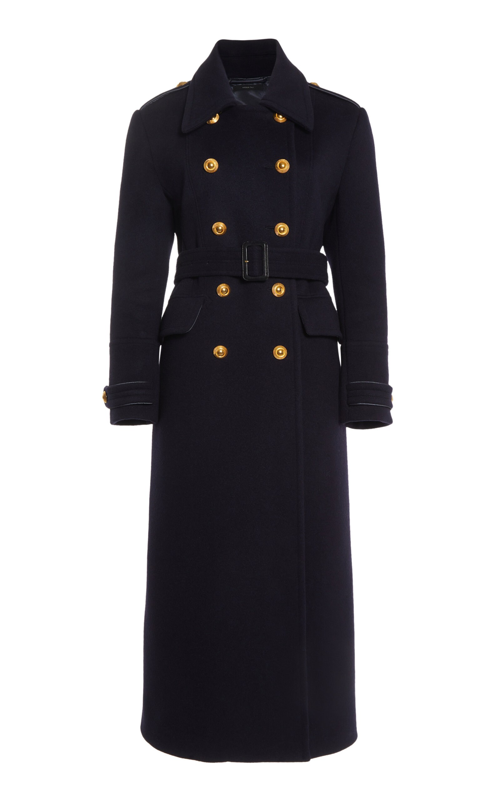 Tom Ford Double-breasted Wool-felt Coat In Navy