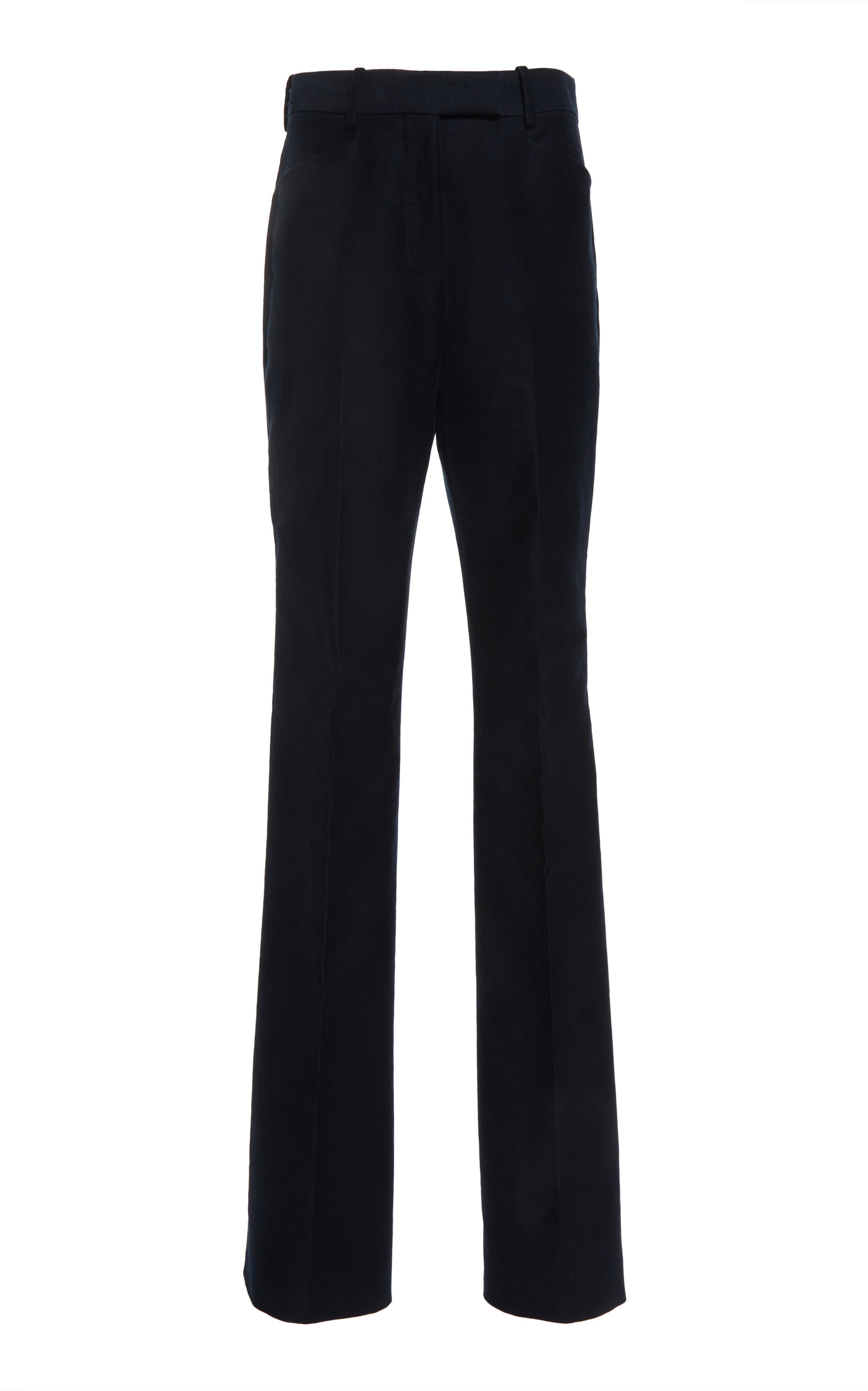 Tom Ford Tailored Cotton-moleskin Wide-leg Pants In Navy