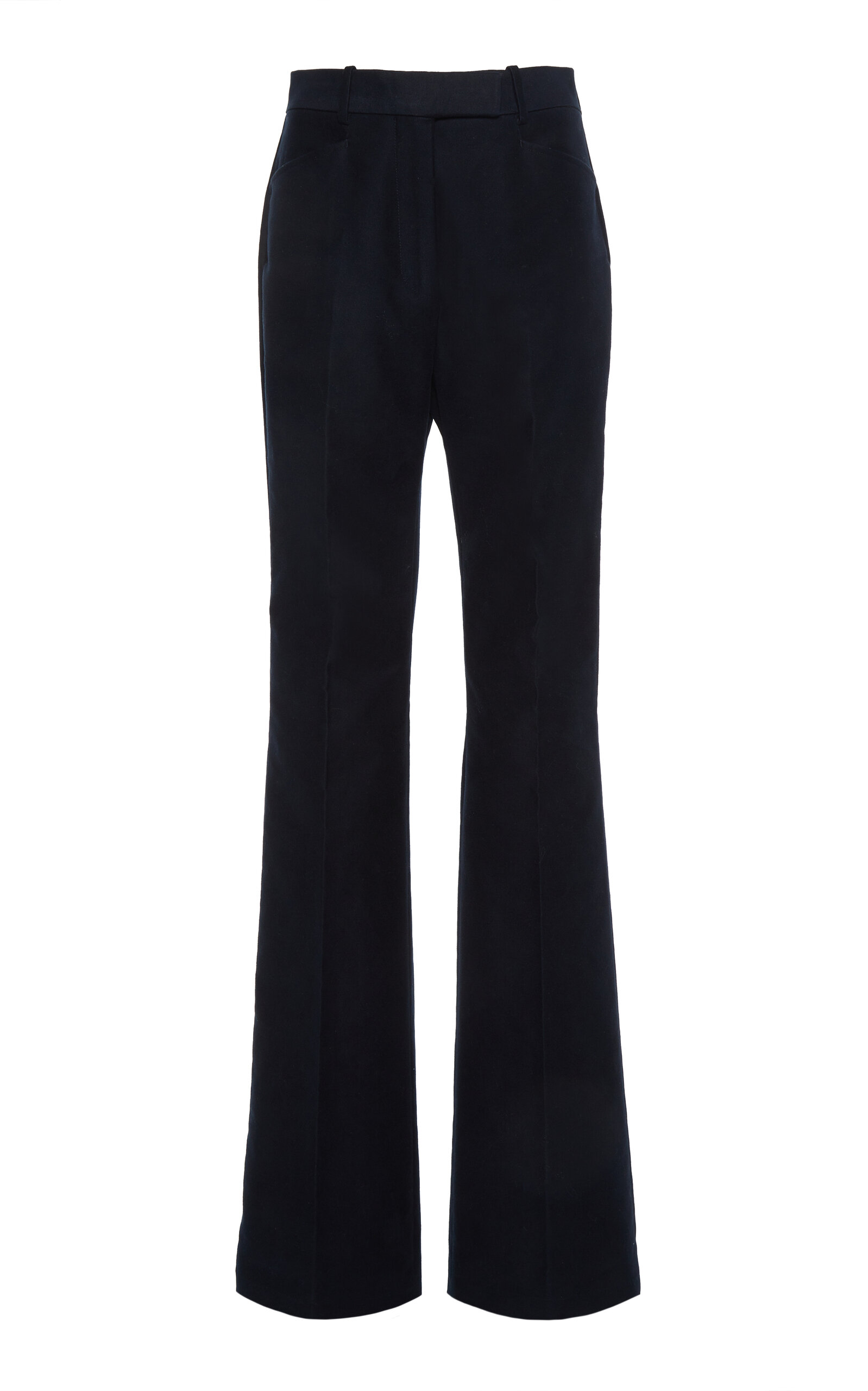 Tom Ford Tailored Cotton-moleskin Wide-leg Pants In Black