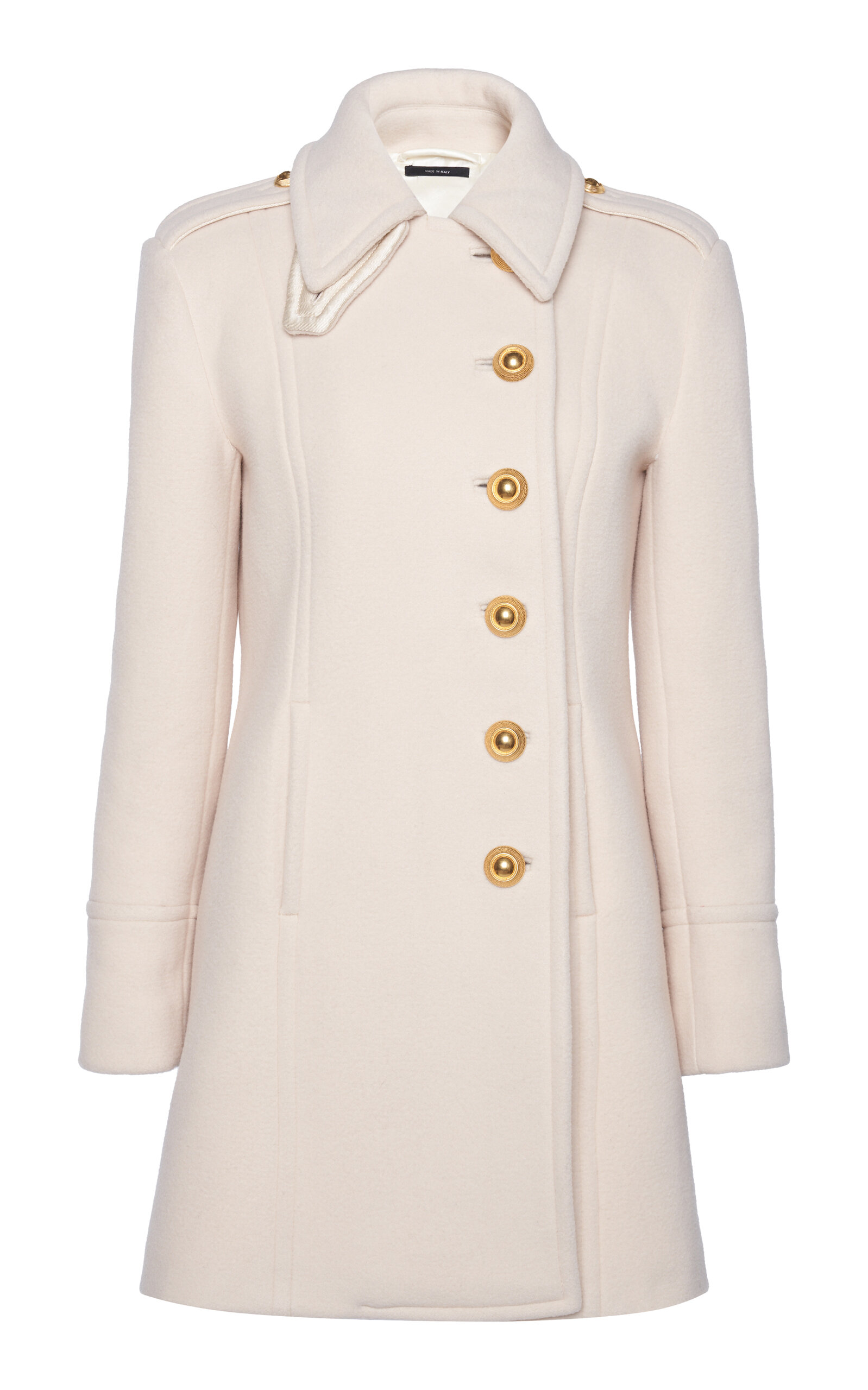 Tom Ford Asymmetric Wool-cashmere Duffle Peacoat In Ivory