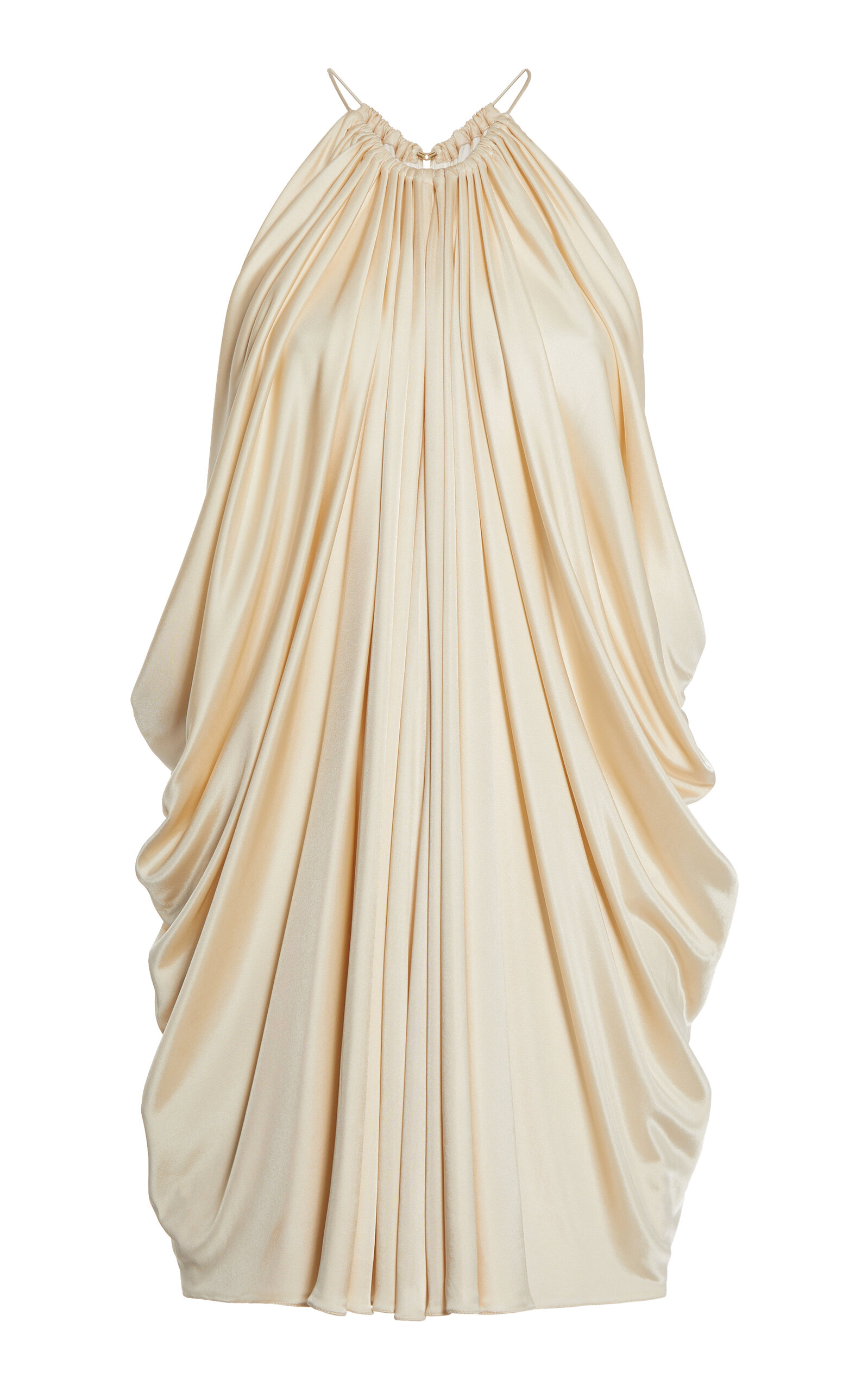 Tom Ford Draped Halterneck Mini Dress In Off-white