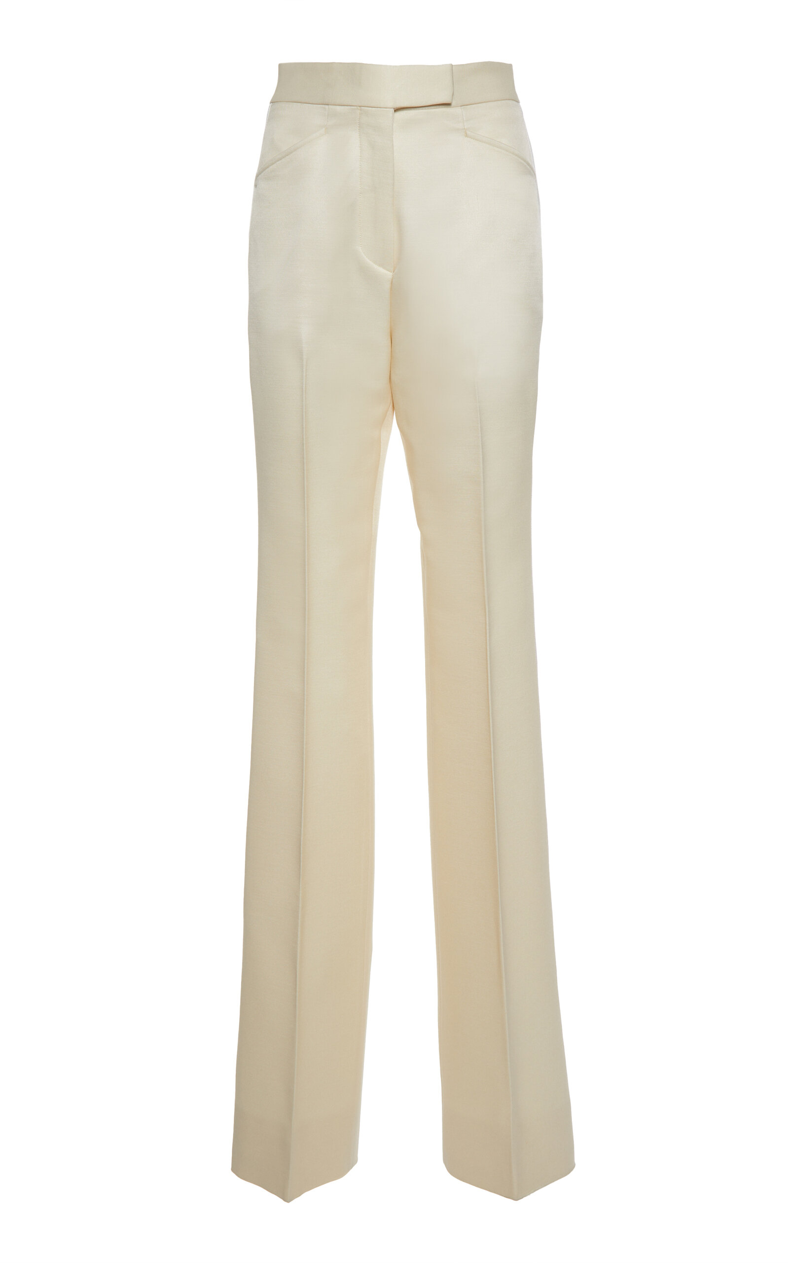 Tom Ford Tailored Silk-wool Wide-leg Pants In White