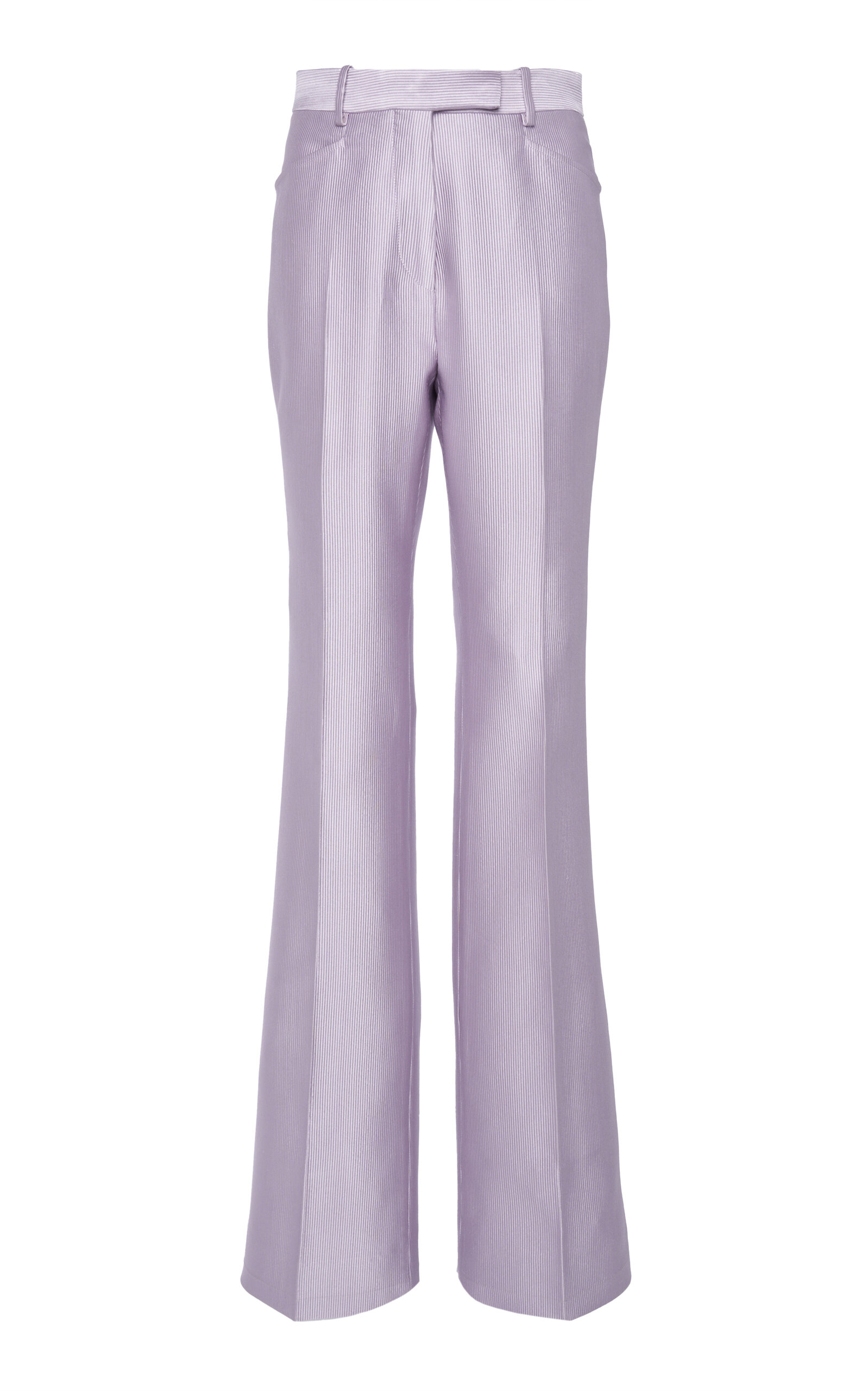 Tom Ford Tailored Silk-blend Wide-leg Pants In Purple