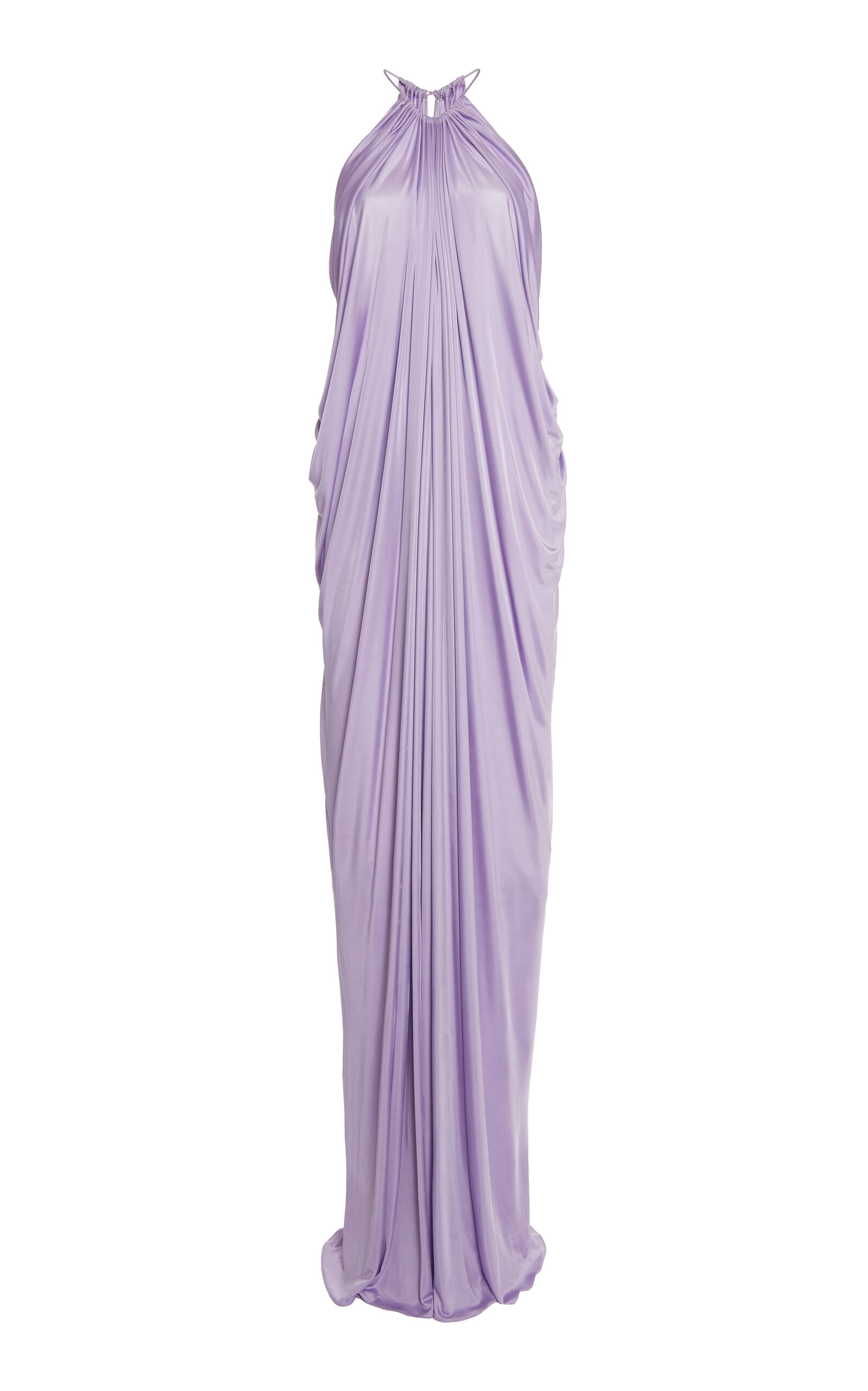 Shop Tom Ford Draped Halterneck Gown In Purple