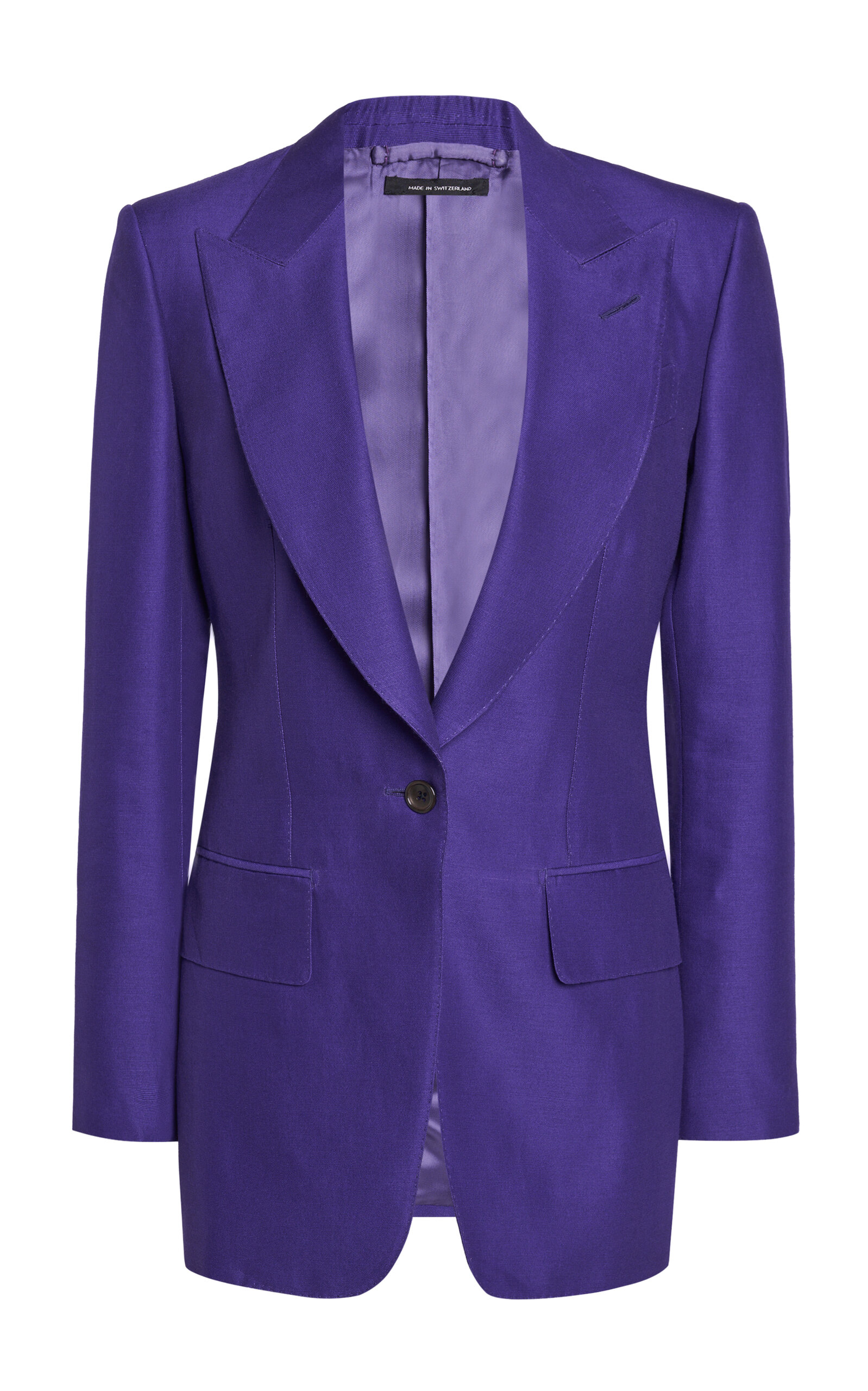 Tom Ford Single-breasted Wool-silk Blazer In Purple