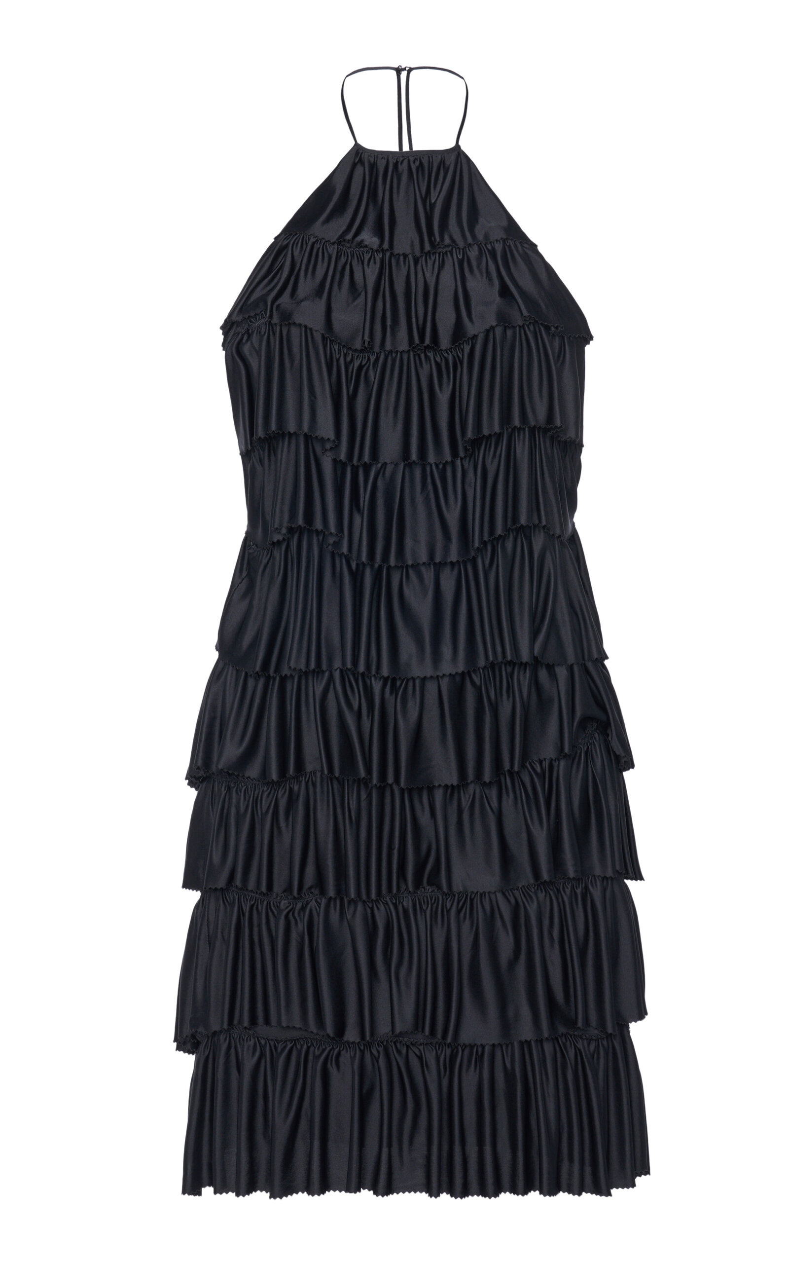 Tom Ford Ruffled Halterneck Mini Dress In Black