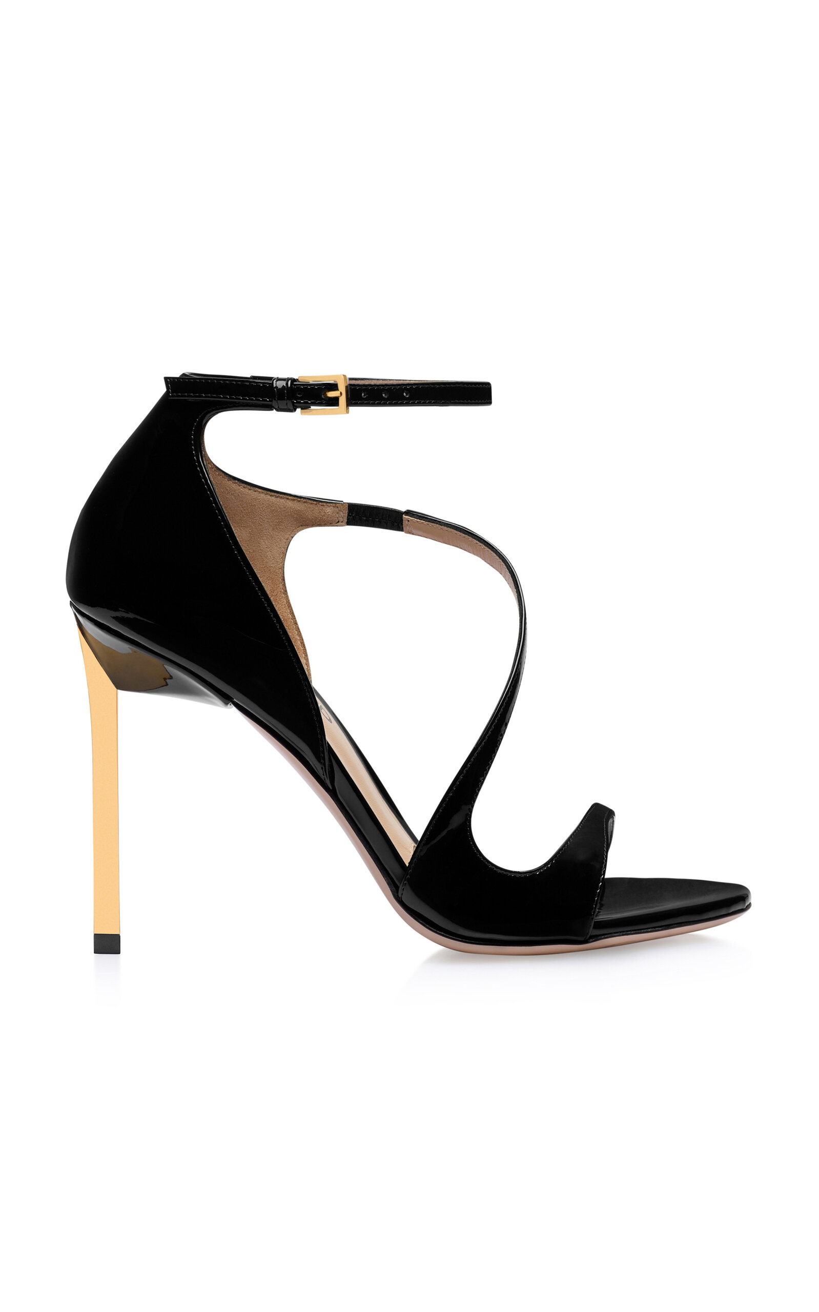 Tom Ford Newton Patent Leather Sandals In Black