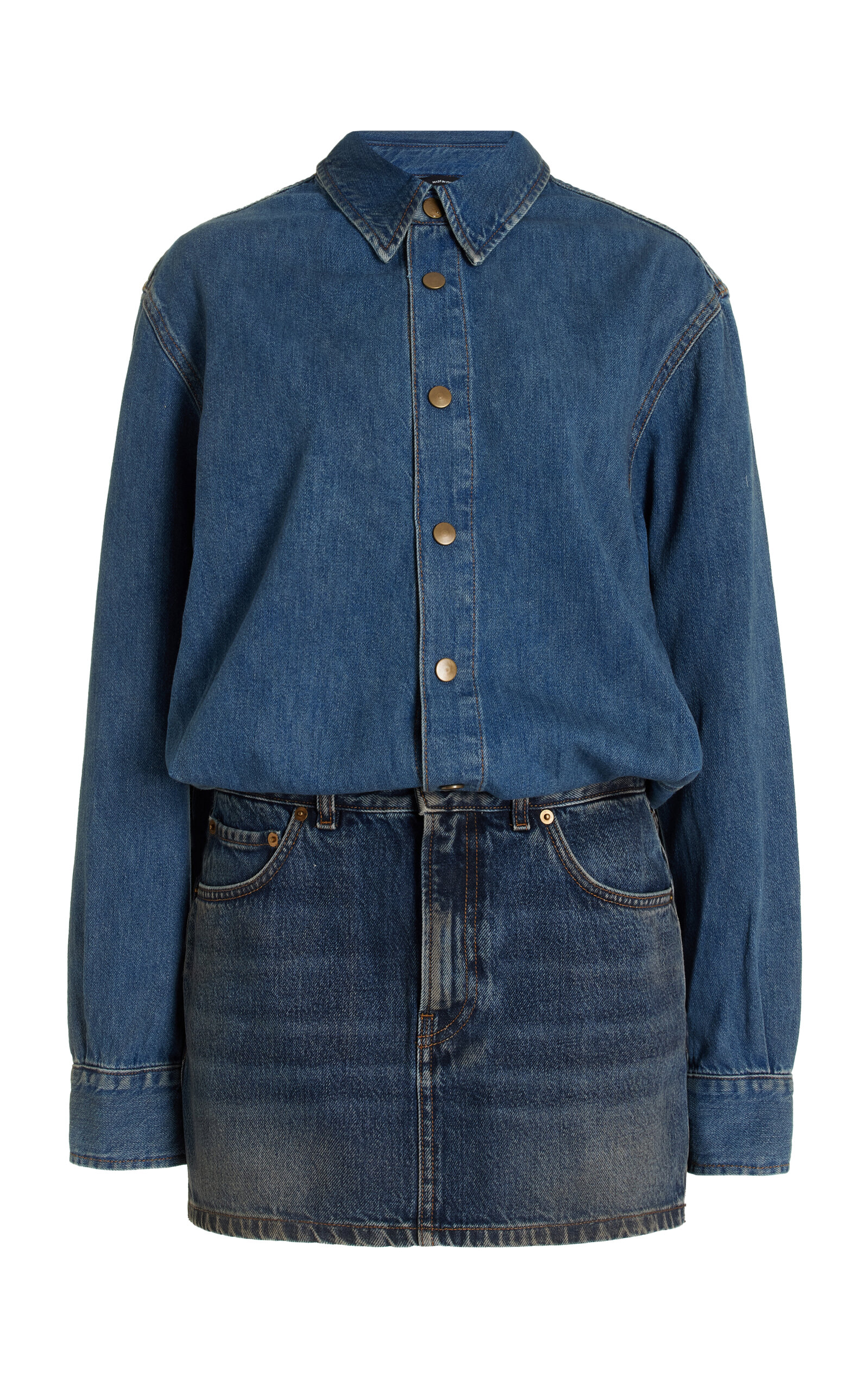 Shop Haikure Tia Denim Shirt In Blue