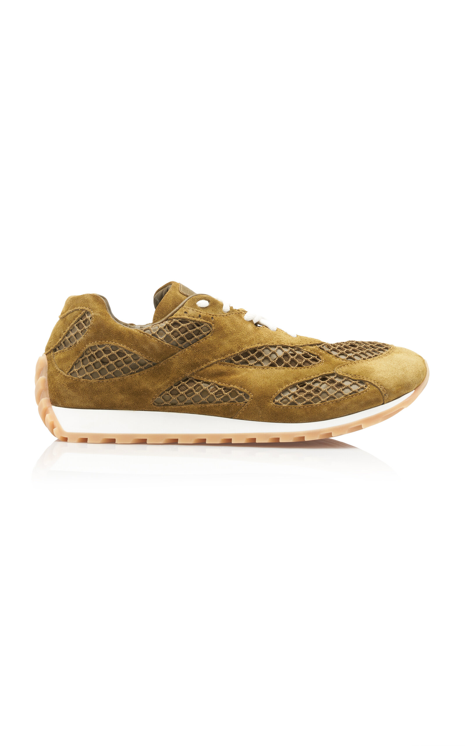 BOTTEGA VENETA ORBIT FISHNET LEATHER SNEAKERS 