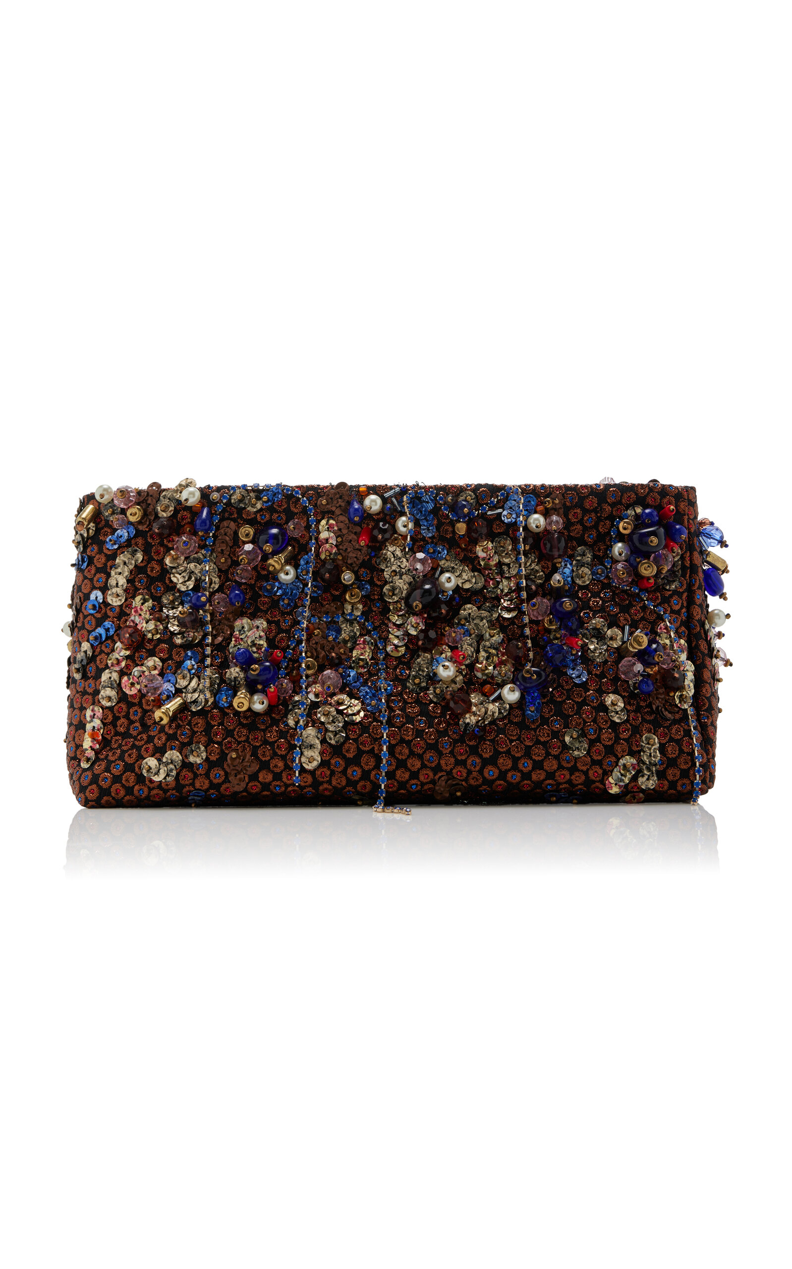 Sequined Jacquard Clutch