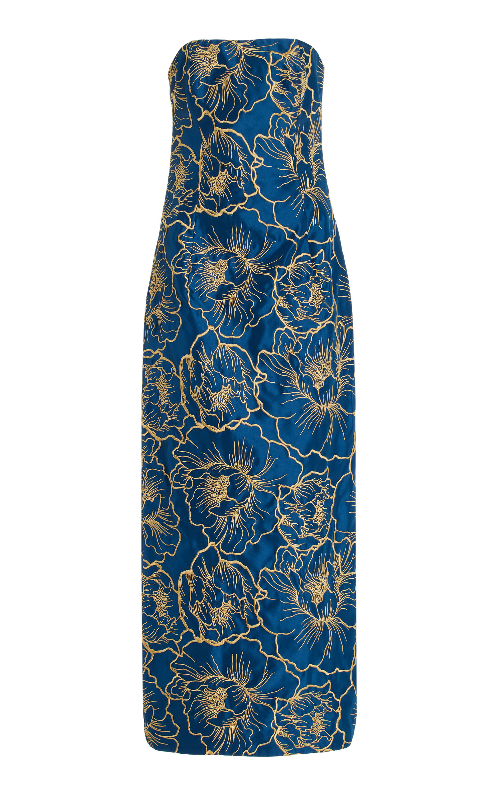 Shop Leo Lin Rayna Bustier Maxi Dress In Blue