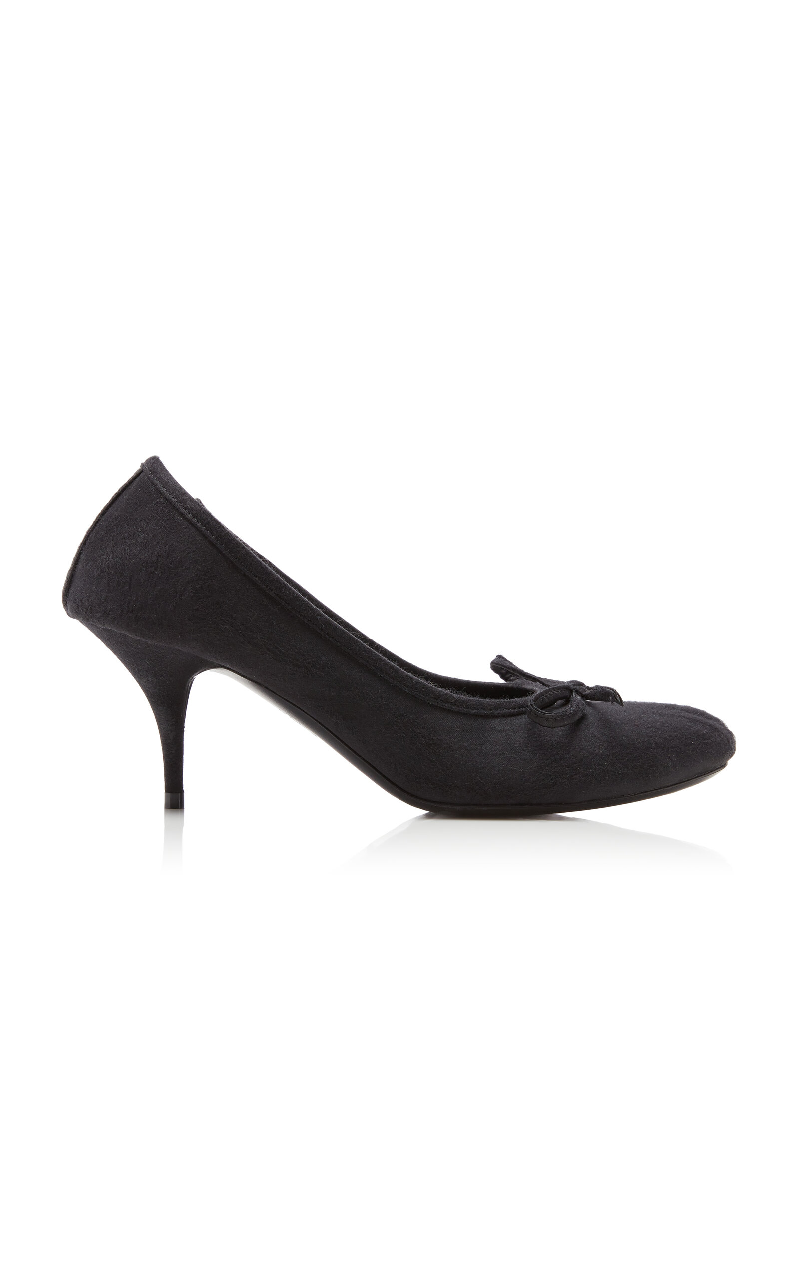 Shop Balenciaga Leopald Satin Ballet Pumps In Black